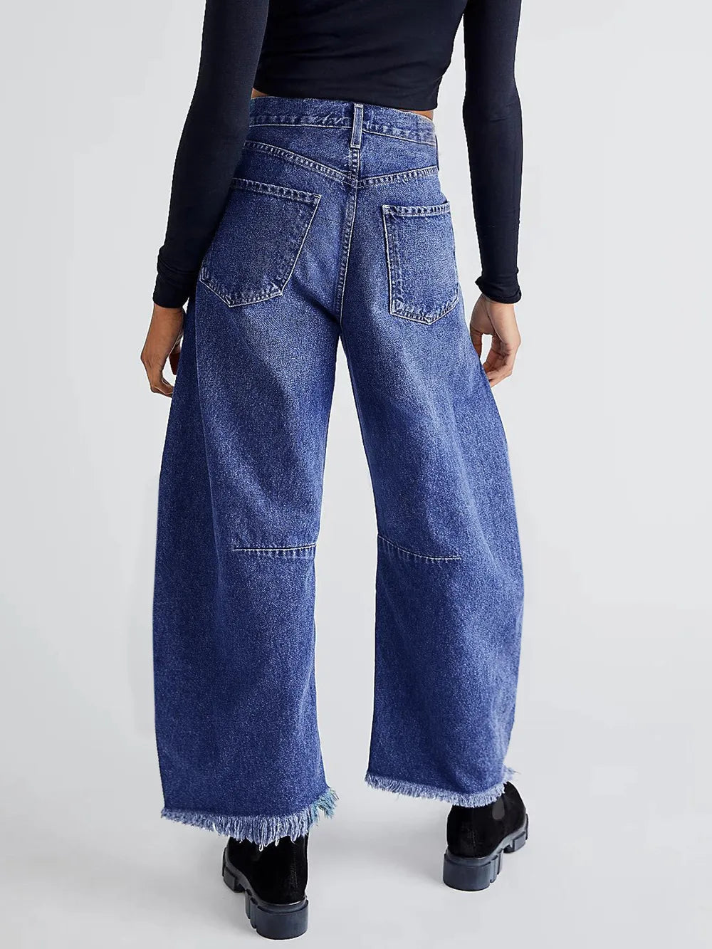 Raw Hem Wide Leg Jeans with Pockets-Jeans-Krush Kandy, Women's Online Fashion Boutique Located in Phoenix, Arizona (Scottsdale Area)