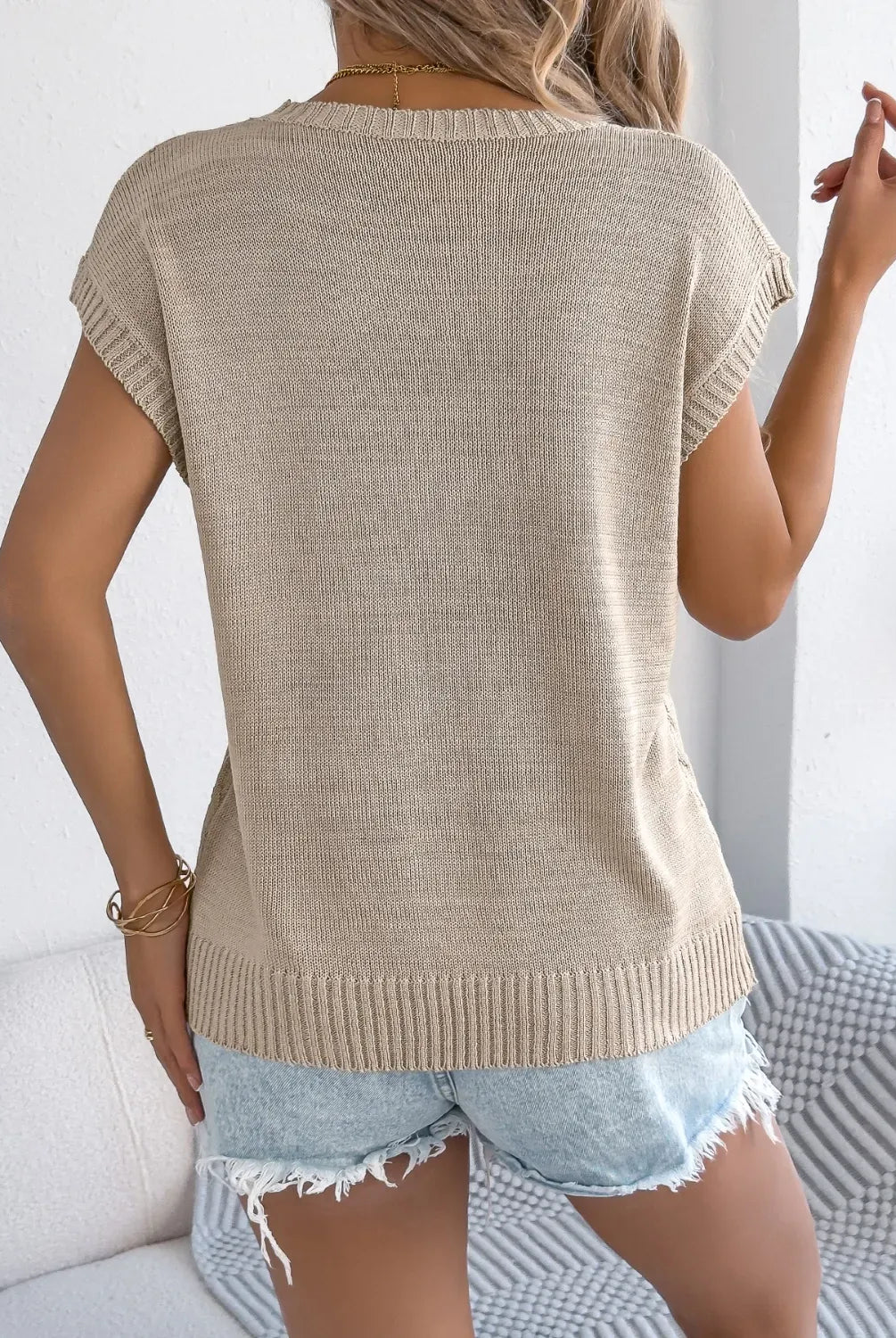 Cable-Knit Round Neck Knit Top-Tops-Krush Kandy, Women's Online Fashion Boutique Located in Phoenix, Arizona (Scottsdale Area)