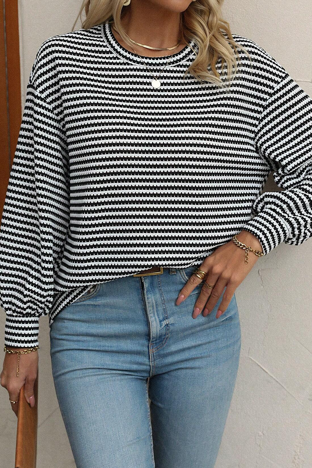 Classic Stripe Oversized Sweater-Tops-Krush Kandy, Women's Online Fashion Boutique Located in Phoenix, Arizona (Scottsdale Area)