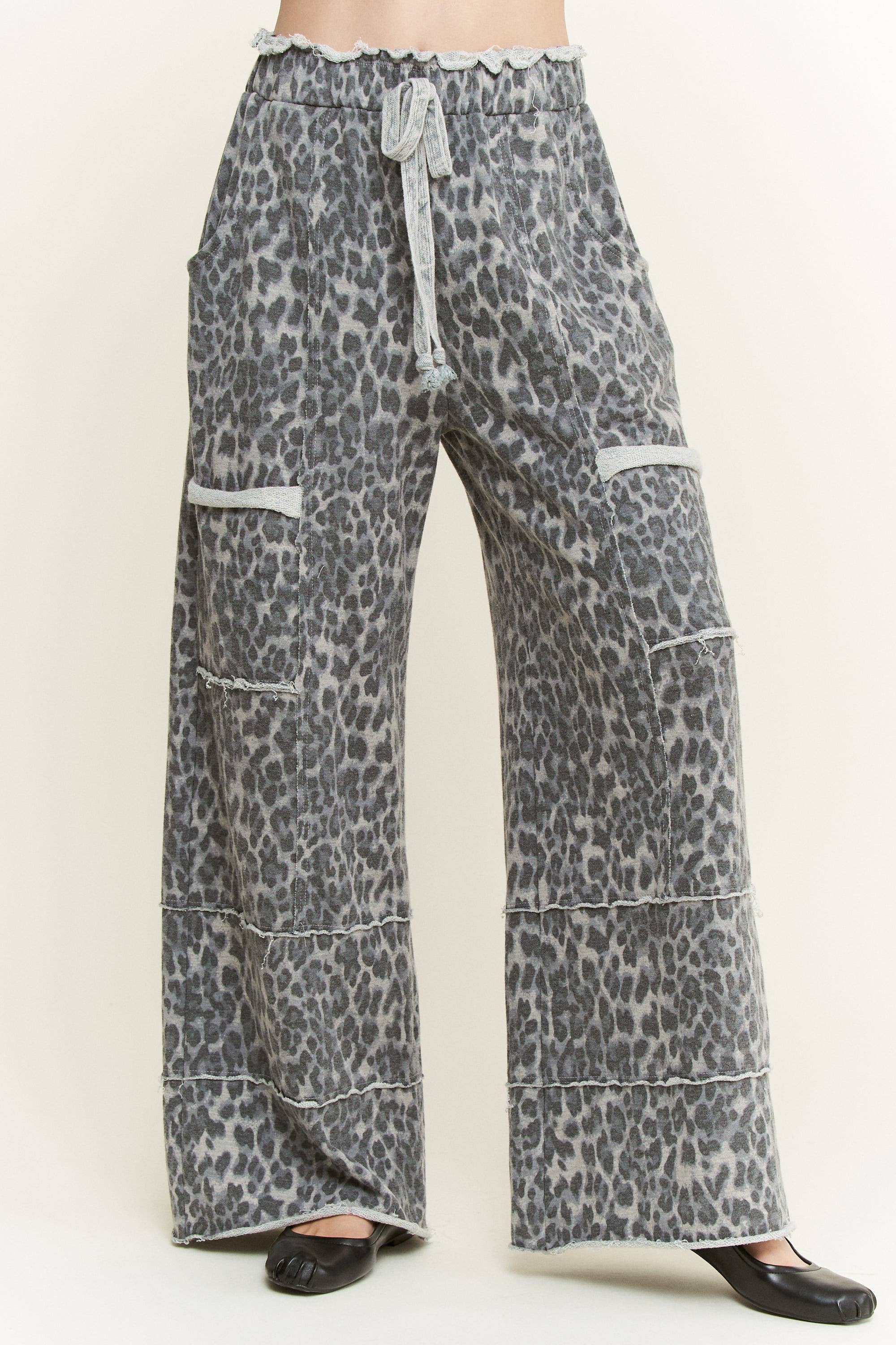 Mineral Washed Animal Leopard Wide Leg Pants-Pants-Krush Kandy, Women's Online Fashion Boutique Located in Phoenix, Arizona (Scottsdale Area)