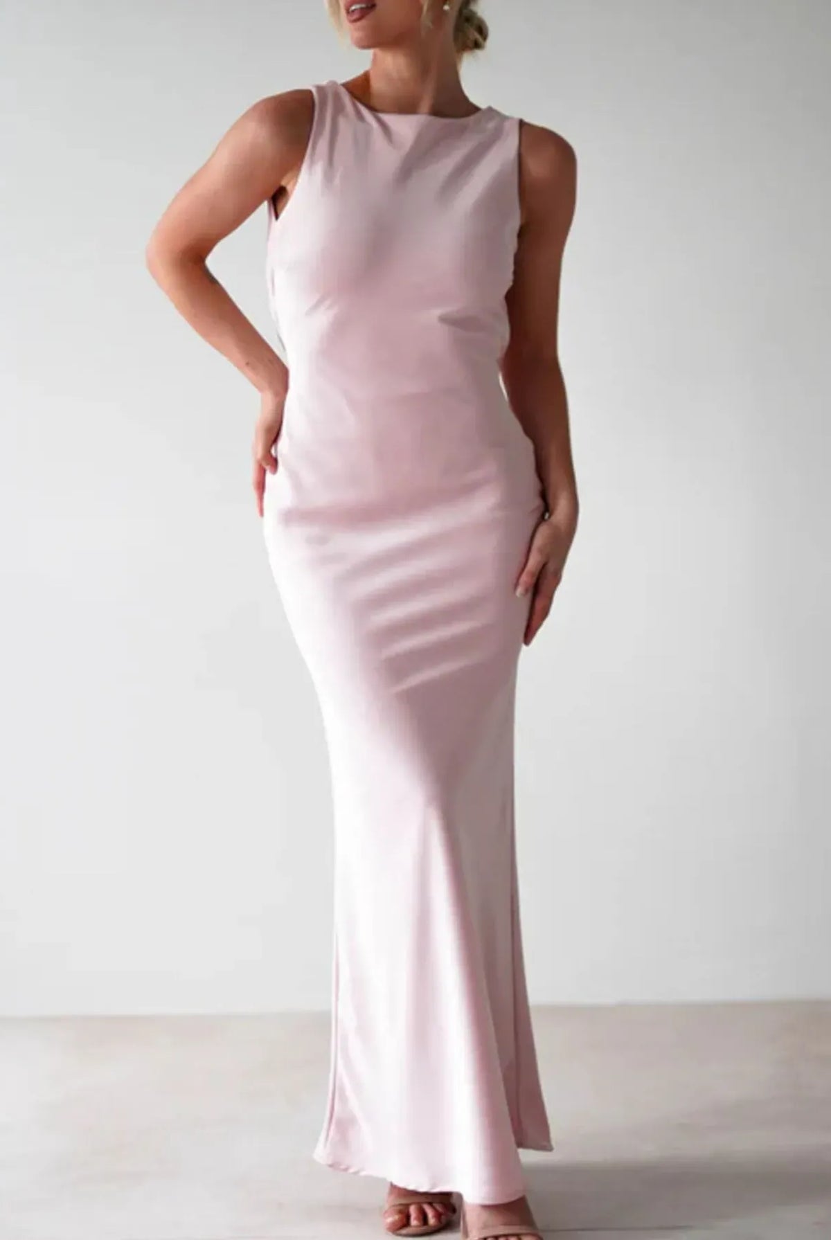 Satin Sleeveless Maxi Dress-Dresses-Krush Kandy, Women's Online Fashion Boutique Located in Phoenix, Arizona (Scottsdale Area)