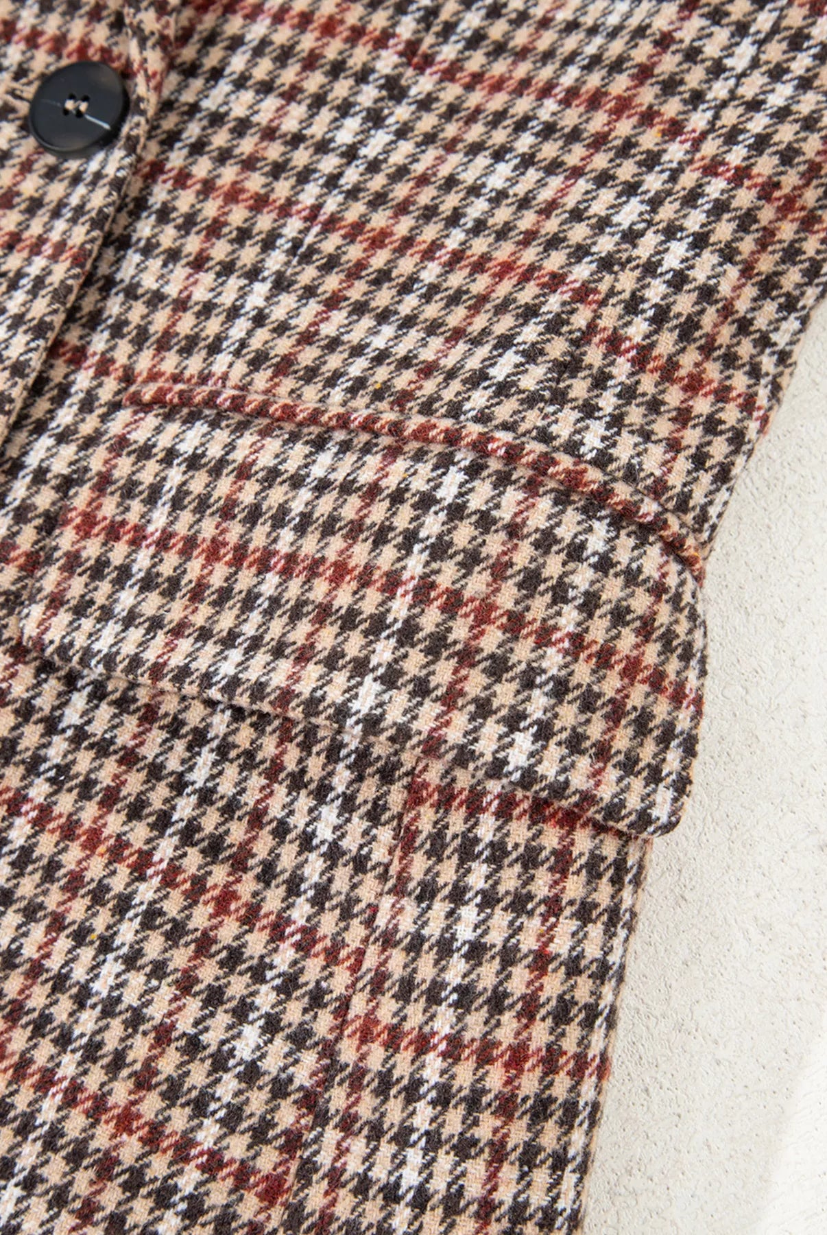 Houndstooth Lapel Collar Blazer-Blazers-Krush Kandy, Women's Online Fashion Boutique Located in Phoenix, Arizona (Scottsdale Area)