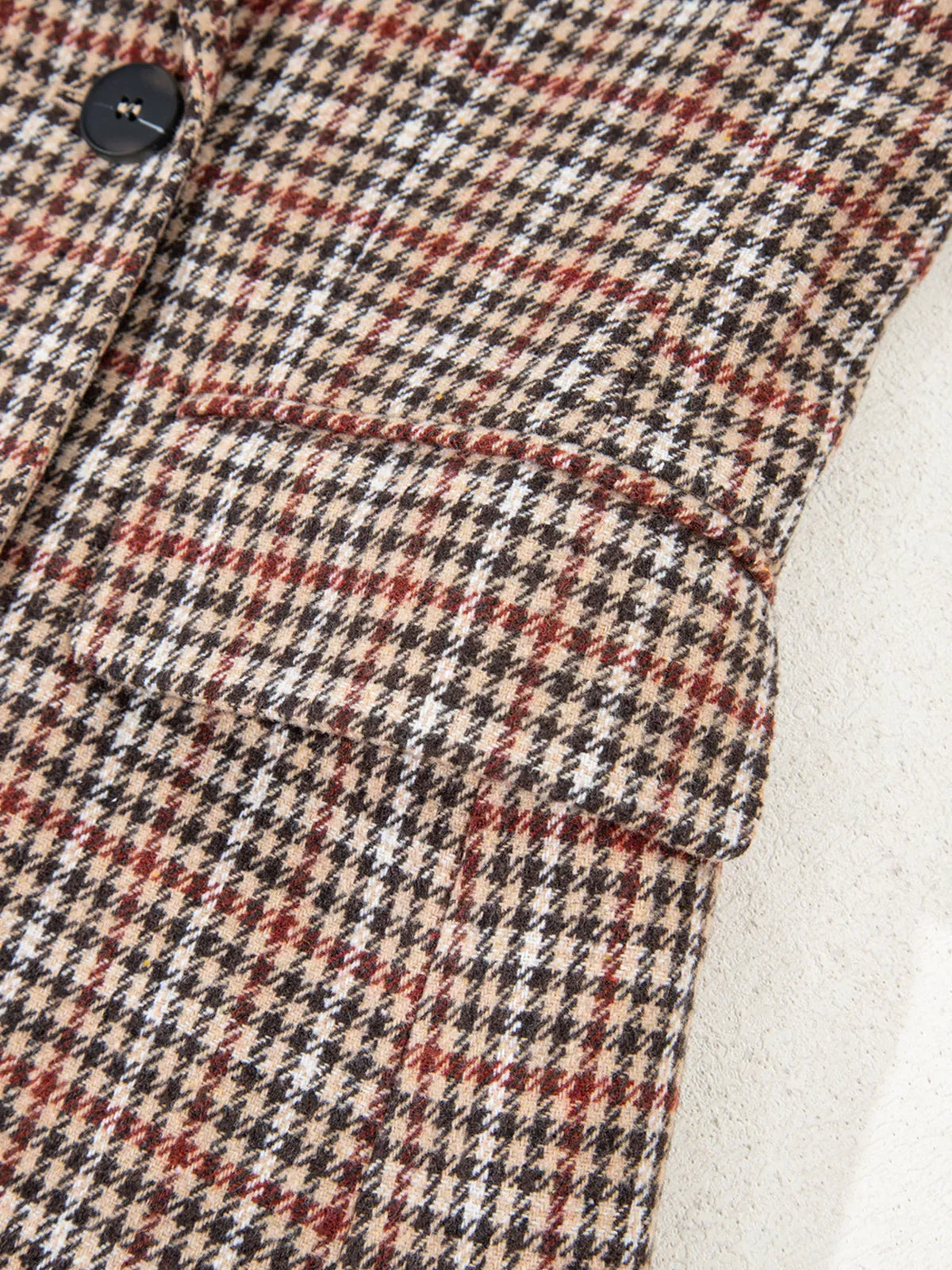 Houndstooth Lapel Collar Blazer-Blazers-Krush Kandy, Women's Online Fashion Boutique Located in Phoenix, Arizona (Scottsdale Area)