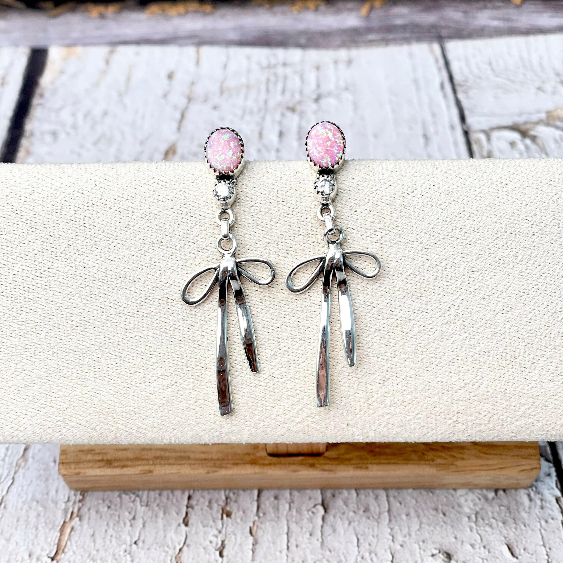Opal Bow Earings-Earrings-Krush Kandy, Women's Online Fashion Boutique Located in Phoenix, Arizona (Scottsdale Area)
