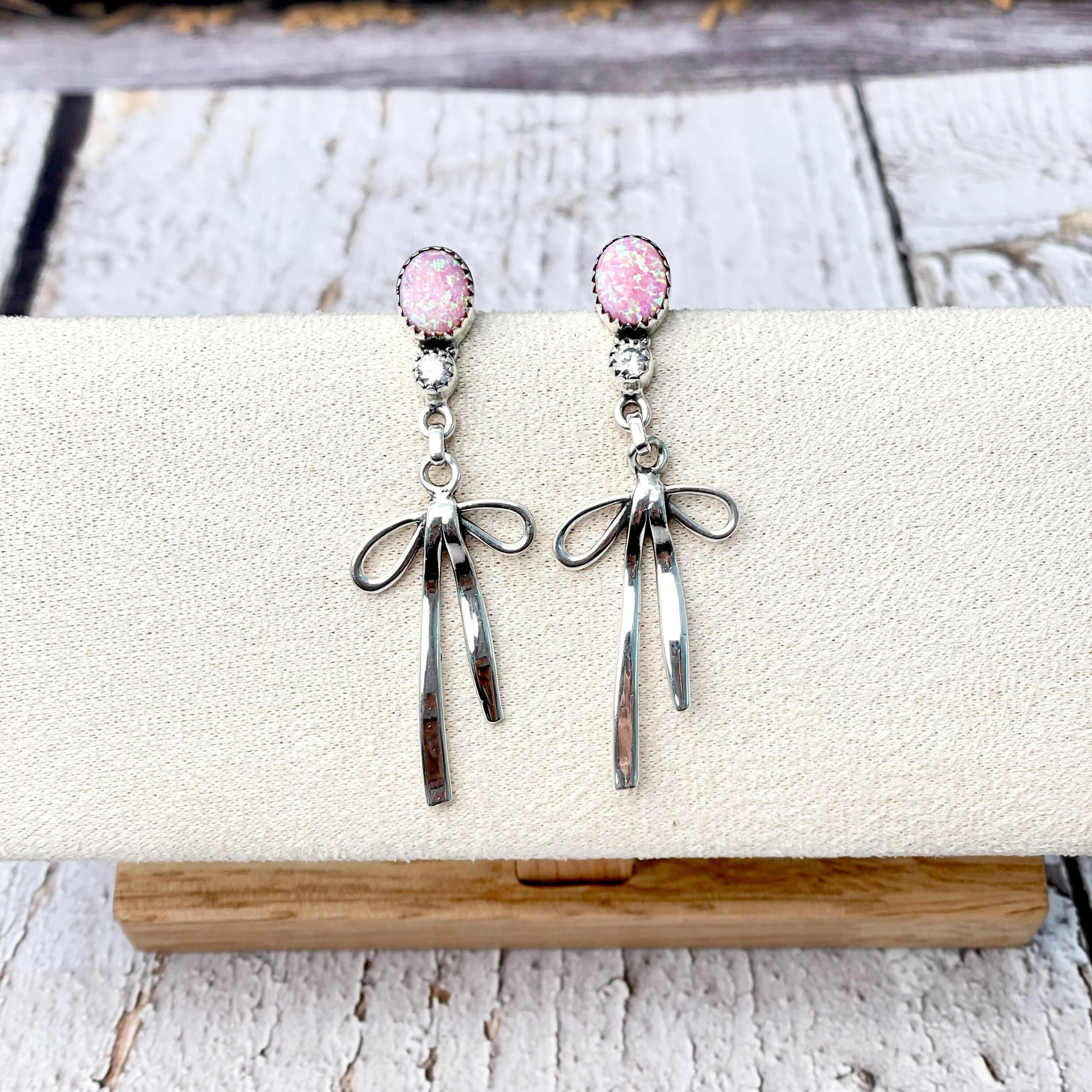 Opal Bow Earings-Earrings-Krush Kandy, Women's Online Fashion Boutique Located in Phoenix, Arizona (Scottsdale Area)
