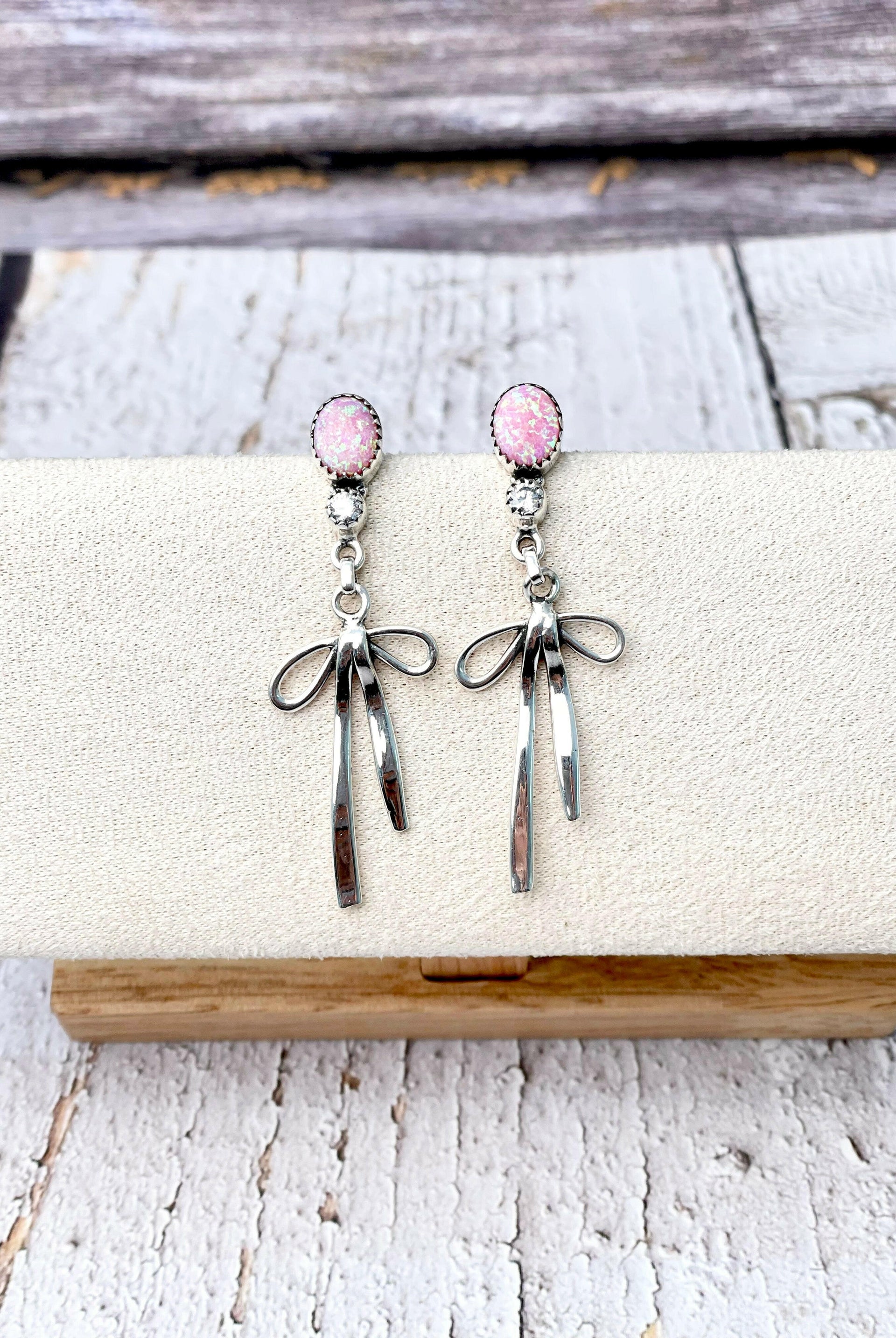 Opal Bow Earings-Earrings-Krush Kandy, Women's Online Fashion Boutique Located in Phoenix, Arizona (Scottsdale Area)