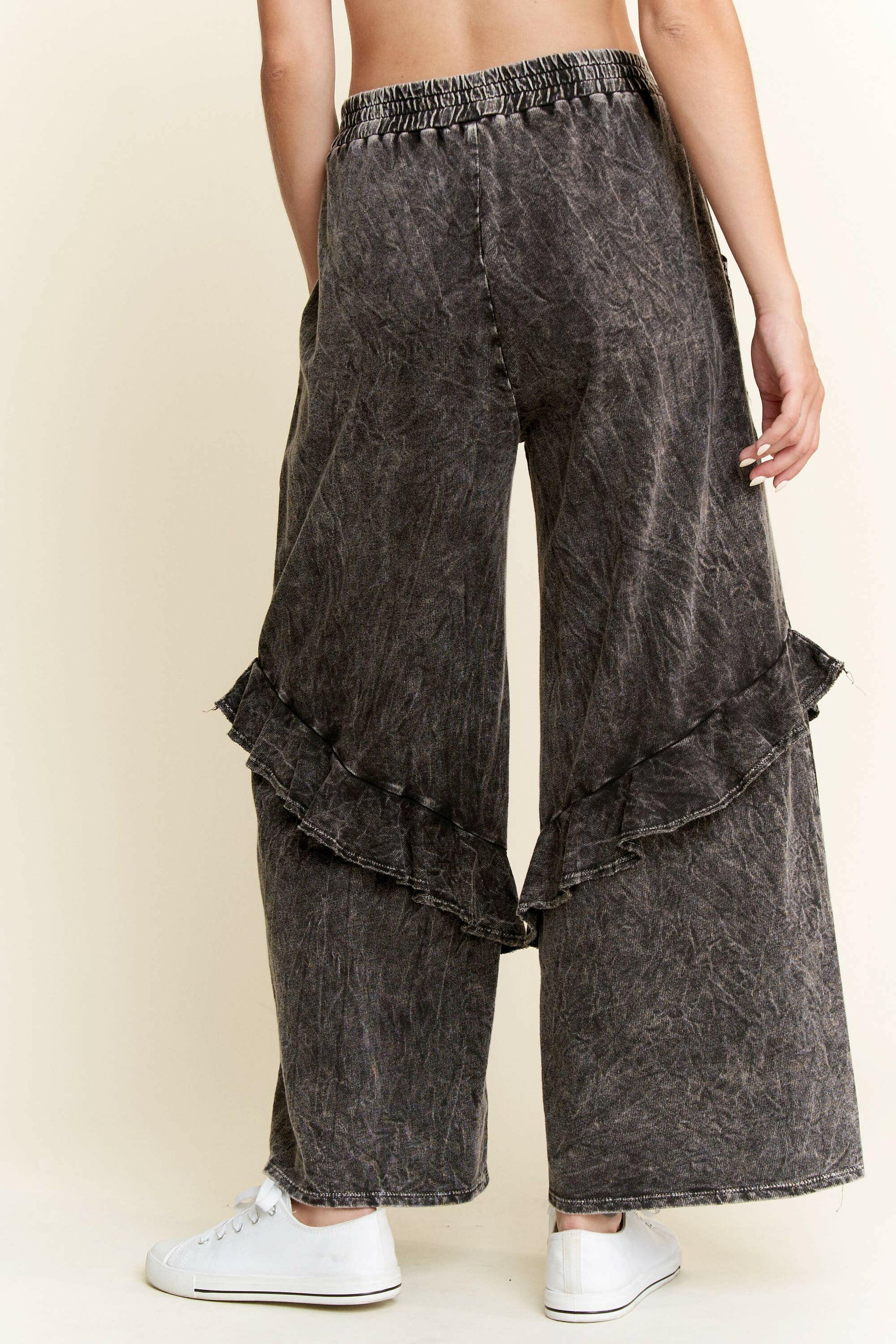 J.HER Mineral Wash Eyelet Pocket Ruffle Pants-Krush Kandy, Women's Online Fashion Boutique Located in Phoenix, Arizona (Scottsdale Area)