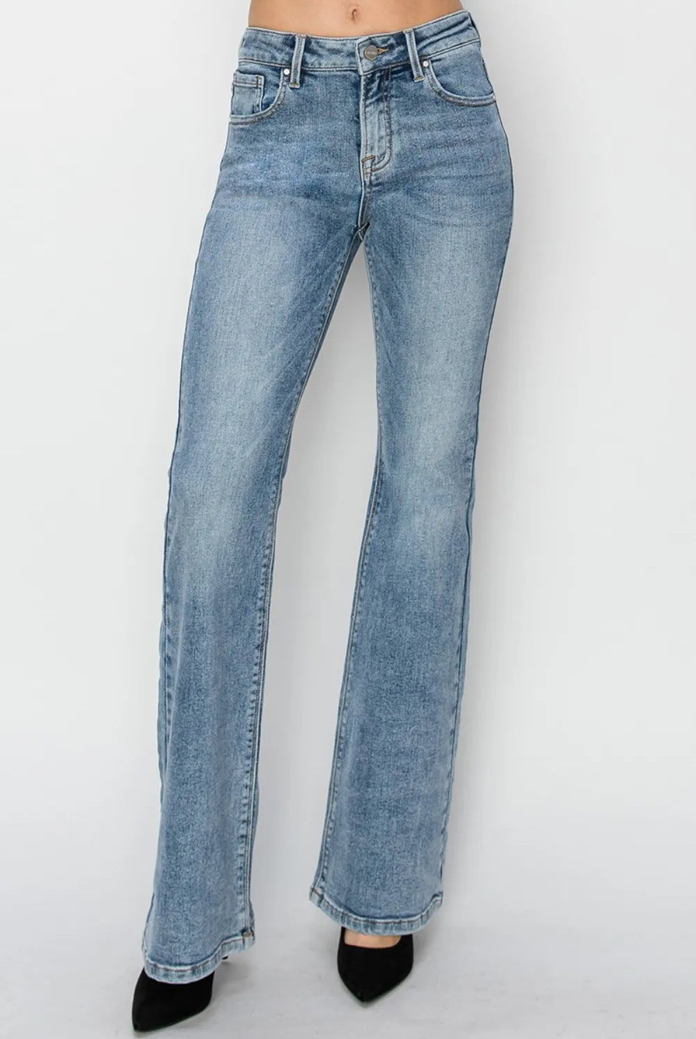 RISEN Full Size Mid Rise Bootcut Jeans-jeans-Krush Kandy, Women's Online Fashion Boutique Located in Phoenix, Arizona (Scottsdale Area)