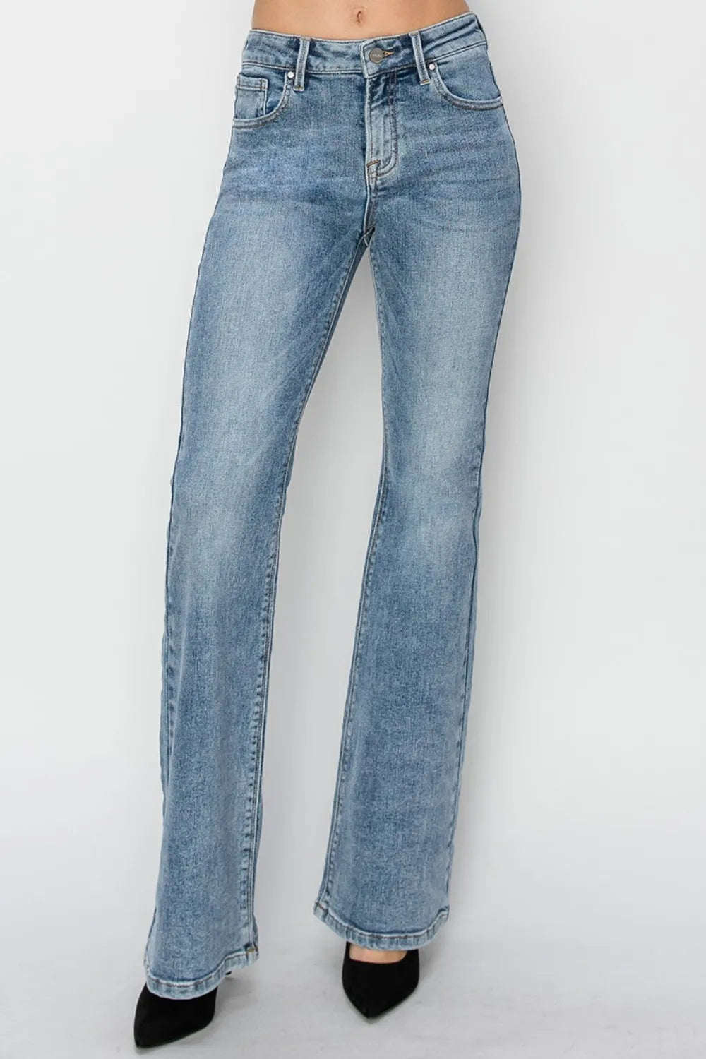 RISEN Full Size Mid Rise Bootcut Jeans-jeans-Krush Kandy, Women's Online Fashion Boutique Located in Phoenix, Arizona (Scottsdale Area)