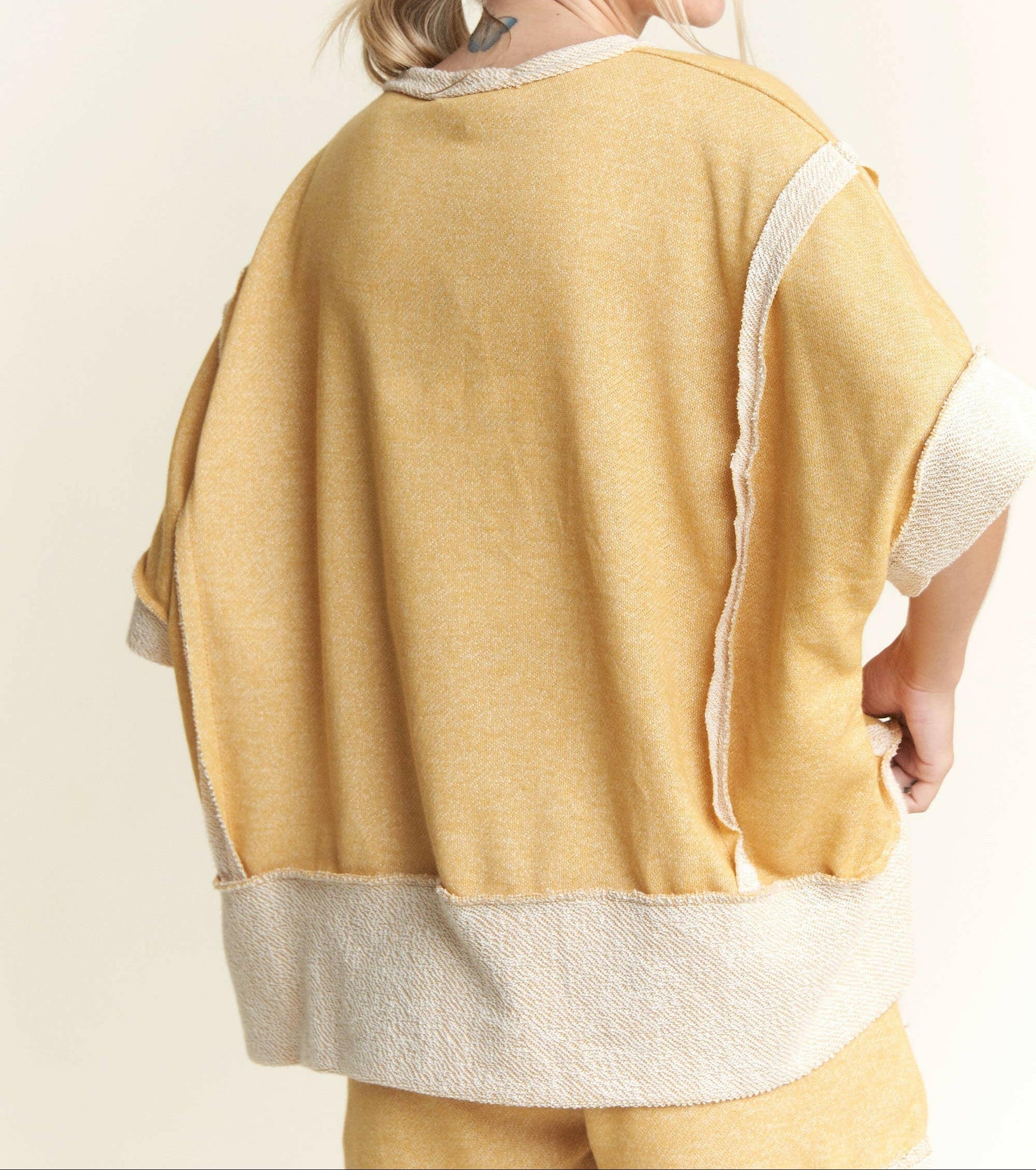 Oversize Reverse Contrast Banded Top-Tops-Krush Kandy, Women's Online Fashion Boutique Located in Phoenix, Arizona (Scottsdale Area)