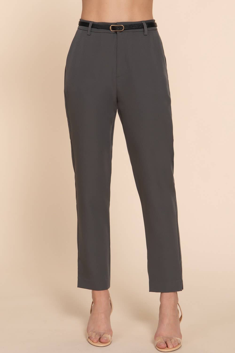 Classic Woven Pants With Belt-Pants-Krush Kandy, Women's Online Fashion Boutique Located in Phoenix, Arizona (Scottsdale Area)