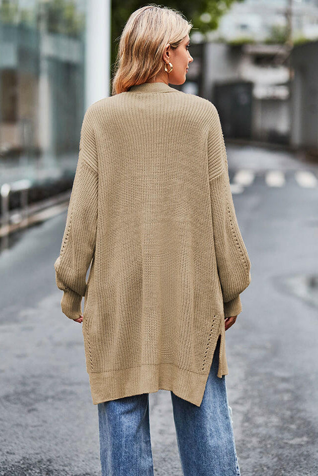 Long Sleeve Waffle-Knit Cardigan-Krush Kandy, Women's Online Fashion Boutique Located in Phoenix, Arizona (Scottsdale Area)