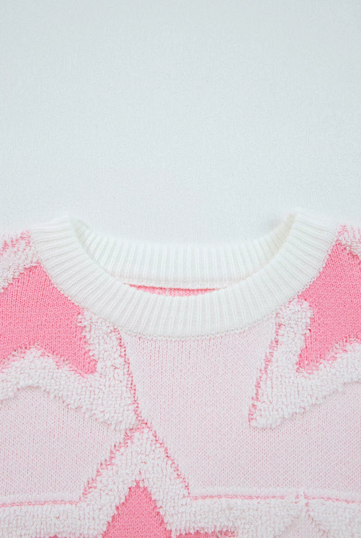 Oversized Star Pattern Ribbed Edge Drop Shoulder Sweater-Sweater-Krush Kandy, Women's Online Fashion Boutique Located in Phoenix, Arizona (Scottsdale Area)