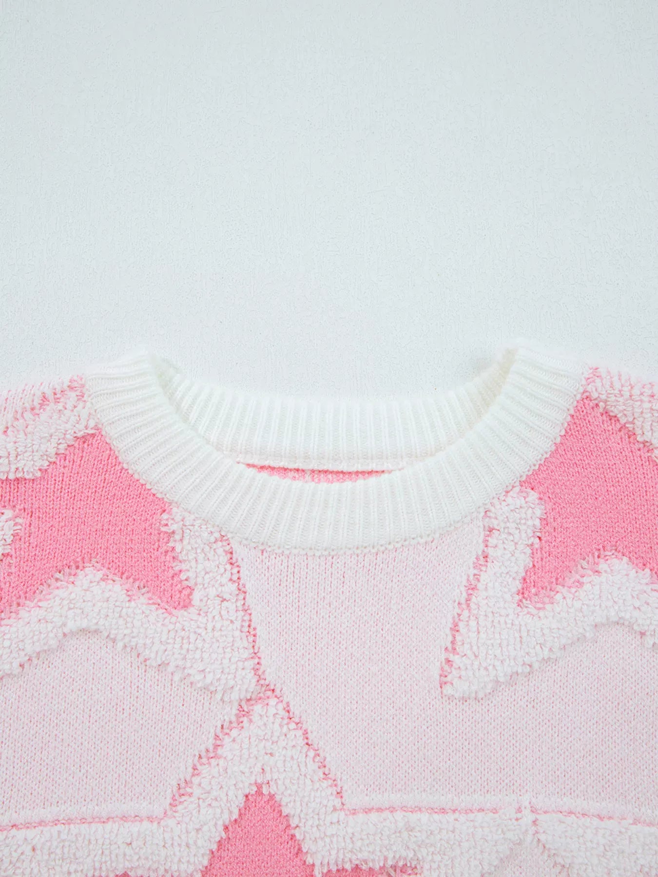 Oversized Star Pattern Ribbed Edge Drop Shoulder Sweater-Sweater-Krush Kandy, Women's Online Fashion Boutique Located in Phoenix, Arizona (Scottsdale Area)