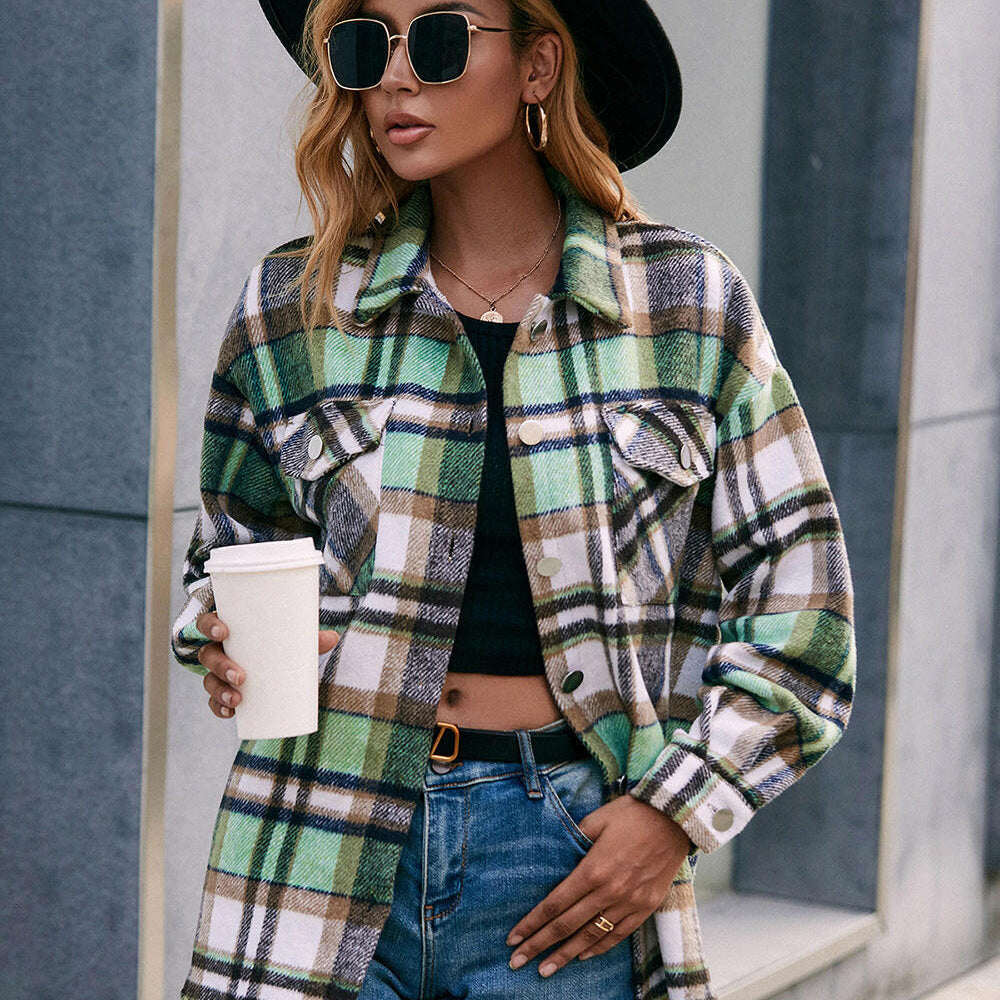 Ivy Lane Meet You Outside Plaid Button Down Curved Hem Shacket-Krush Kandy, Women's Online Fashion Boutique Located in Phoenix, Arizona (Scottsdale Area)