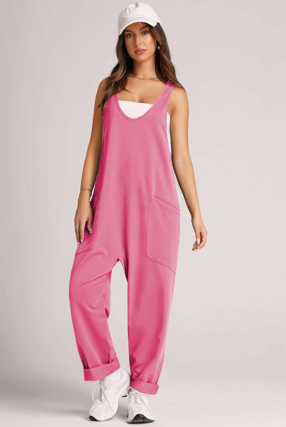 Lovelet Wide Strap Jumpsuit with Pockets-Krush Kandy, Women's Online Fashion Boutique Located in Phoenix, Arizona (Scottsdale Area)