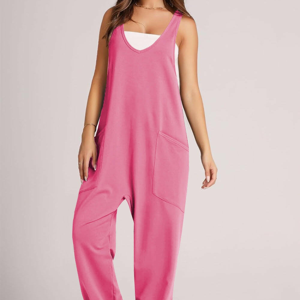 Lovelet Wide Strap Jumpsuit with Pockets-Krush Kandy, Women's Online Fashion Boutique Located in Phoenix, Arizona (Scottsdale Area)