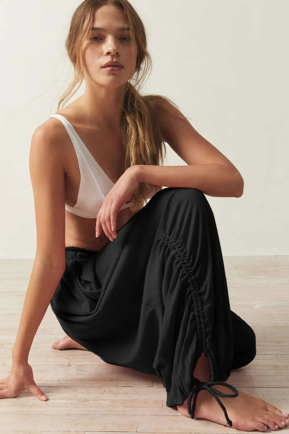 Drawstring Ruched Pants-Krush Kandy, Women's Online Fashion Boutique Located in Phoenix, Arizona (Scottsdale Area)