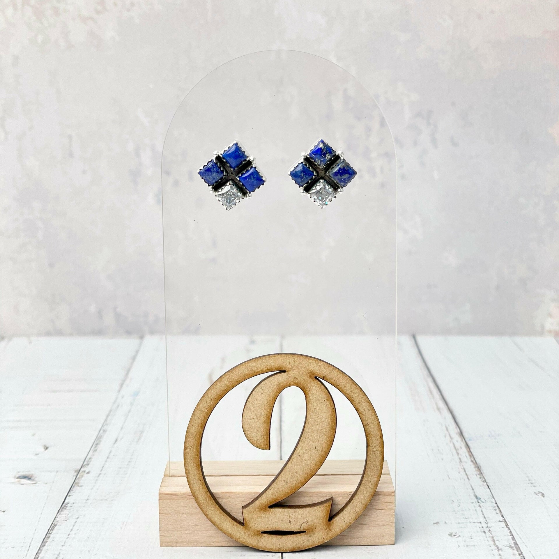 Four Square Stone Stud Earrings-Earrings-Krush Kandy, Women's Online Fashion Boutique Located in Phoenix, Arizona (Scottsdale Area)