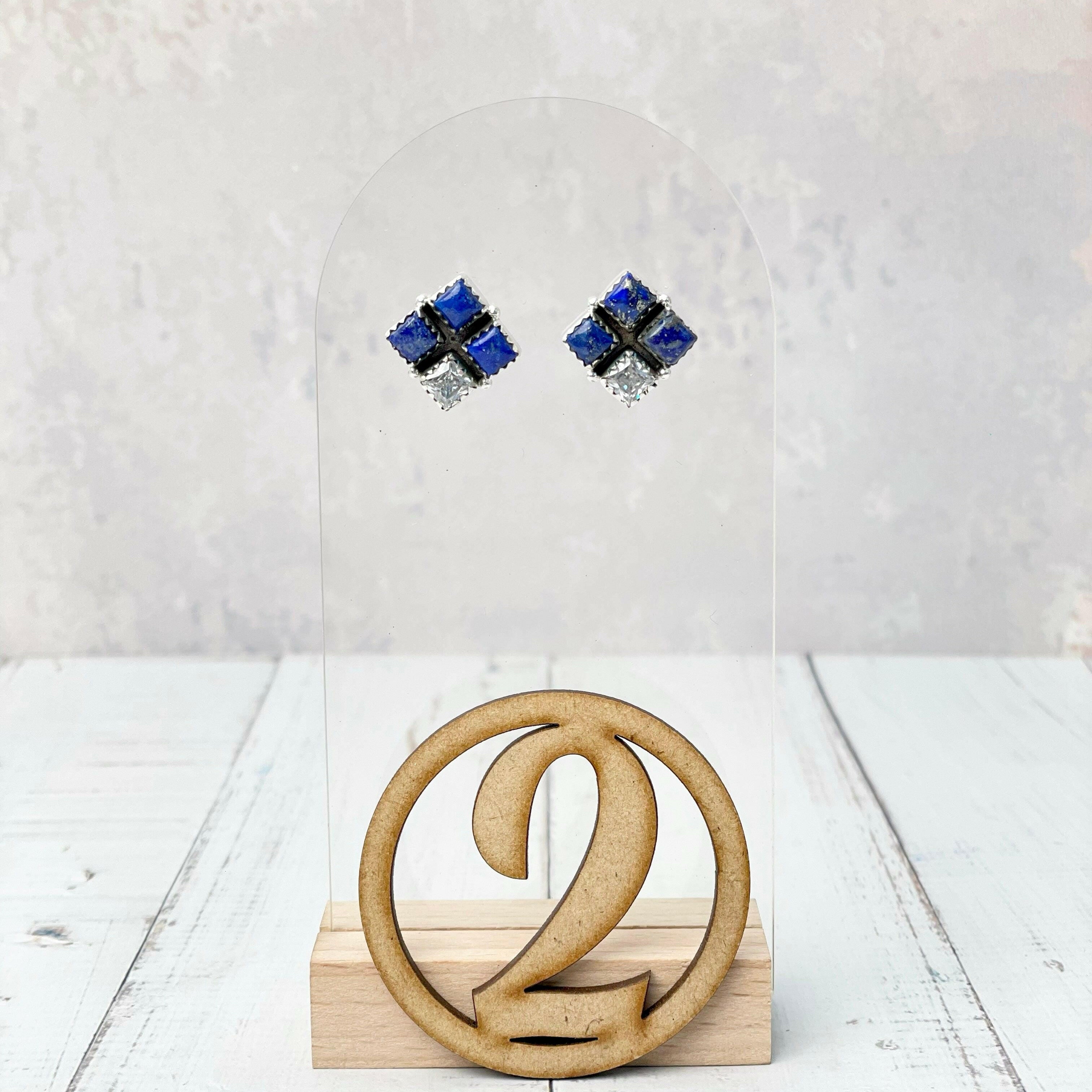 Four Square Stone Stud Earrings-Earrings-Krush Kandy, Women's Online Fashion Boutique Located in Phoenix, Arizona (Scottsdale Area)