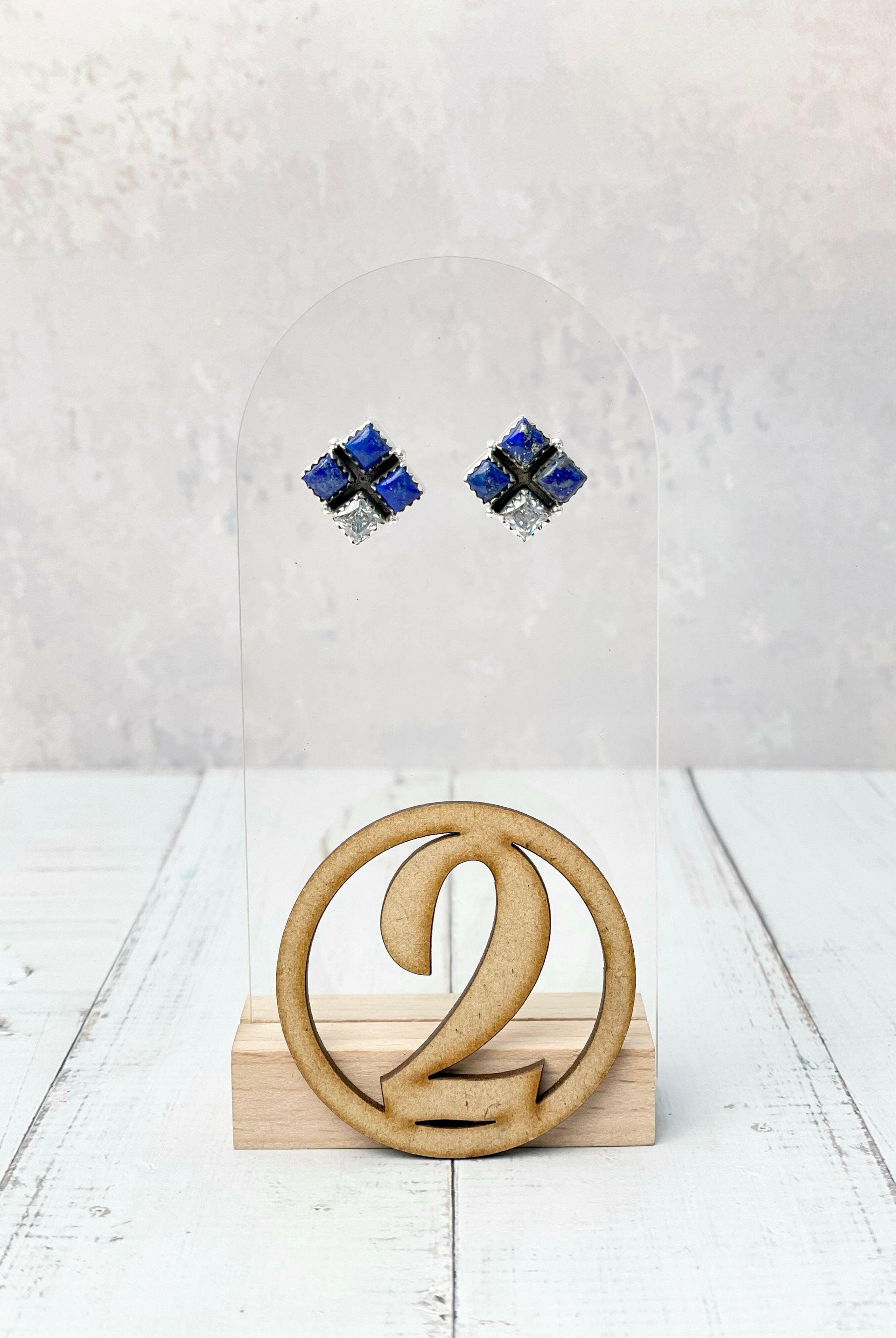 Four Square Stone Stud Earrings-Earrings-Krush Kandy, Women's Online Fashion Boutique Located in Phoenix, Arizona (Scottsdale Area)