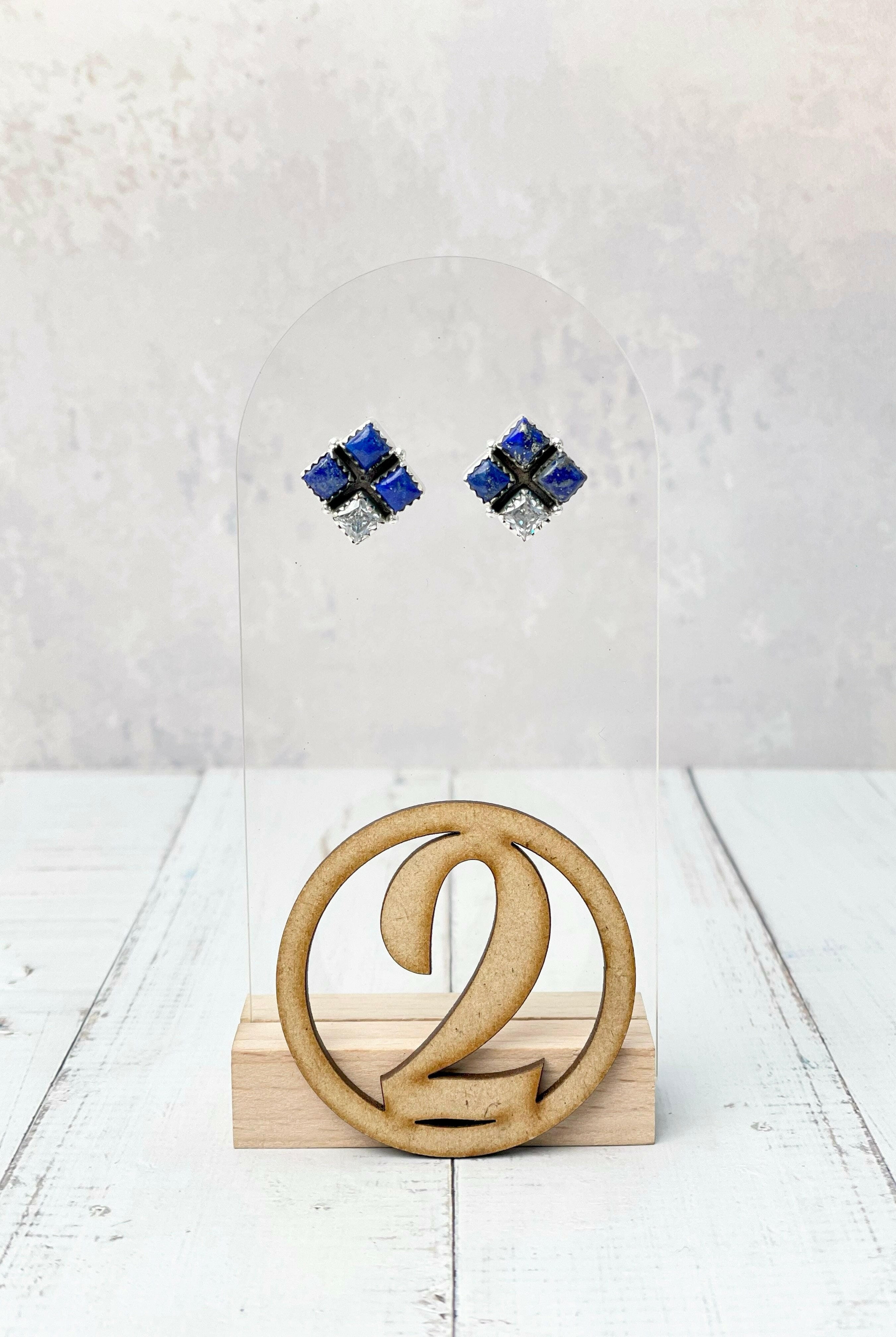 Four Square Stone Stud Earrings-Earrings-Krush Kandy, Women's Online Fashion Boutique Located in Phoenix, Arizona (Scottsdale Area)