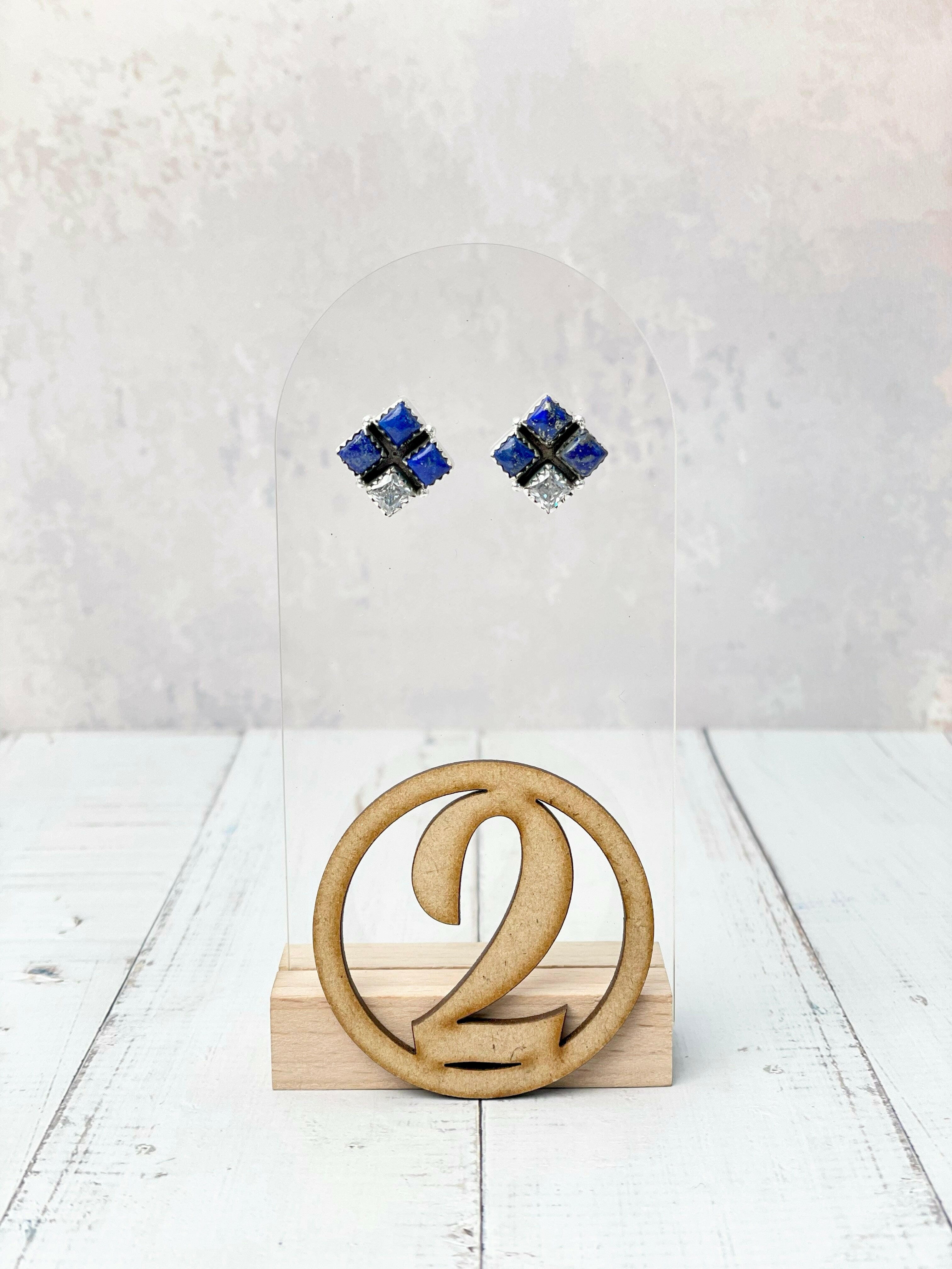 Four Square Stone Stud Earrings-Earrings-Krush Kandy, Women's Online Fashion Boutique Located in Phoenix, Arizona (Scottsdale Area)