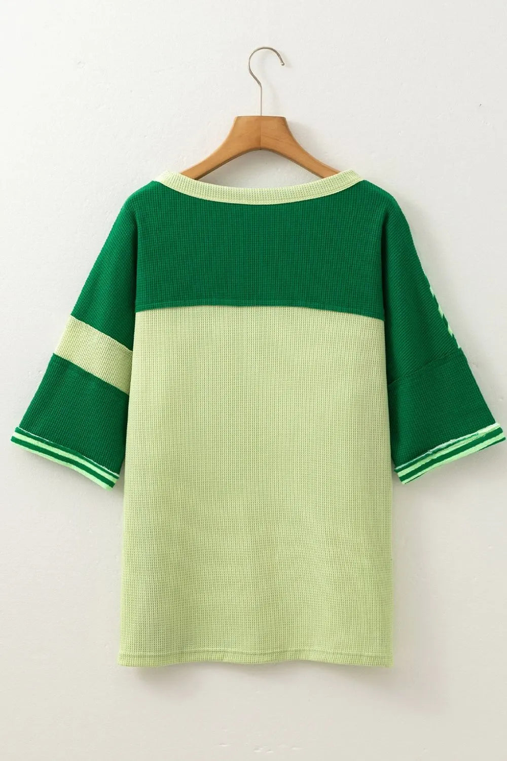 Lime Lane Waffle-Knit Colorblock Top-Short Sleeve Tops-Krush Kandy, Women's Online Fashion Boutique Located in Phoenix, Arizona (Scottsdale Area)