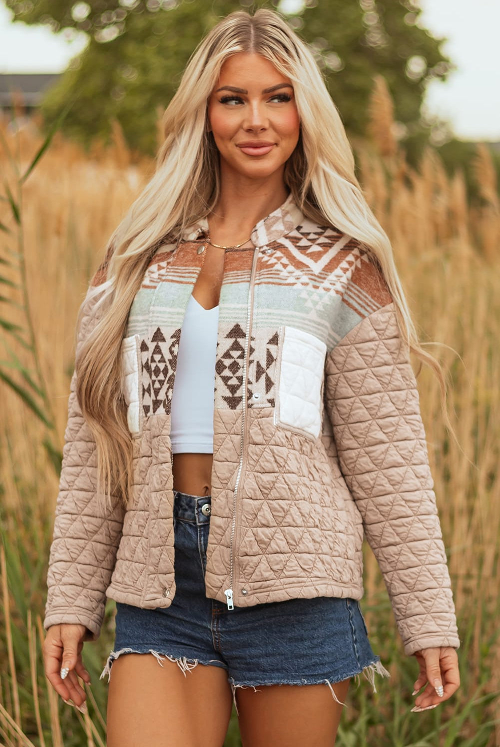 Western Quilted Aztec Jacket-Jacket-Krush Kandy, Women's Online Fashion Boutique Located in Phoenix, Arizona (Scottsdale Area)