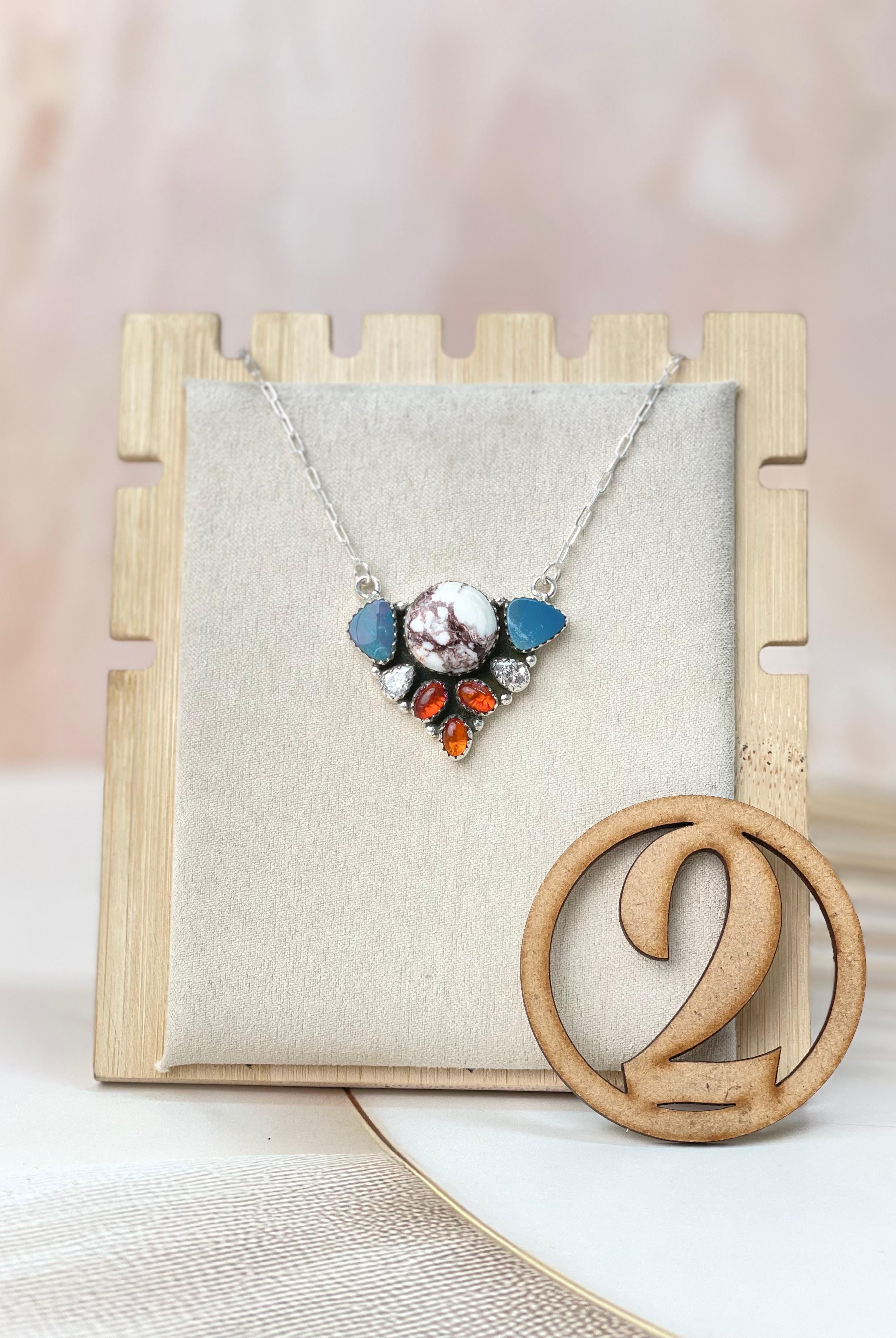 Australian Opal & Amber Necklace sno 55-Necklaces-Krush Kandy, Women's Online Fashion Boutique Located in Phoenix, Arizona (Scottsdale Area)