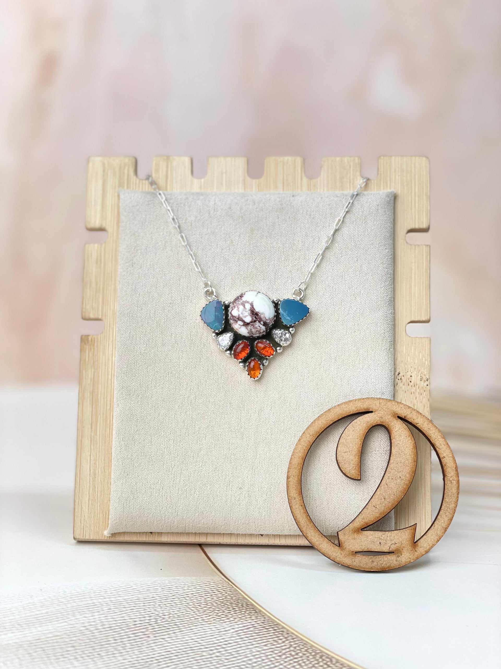 Australian Opal & Amber Necklace sno 55-Necklaces-Krush Kandy, Women's Online Fashion Boutique Located in Phoenix, Arizona (Scottsdale Area)