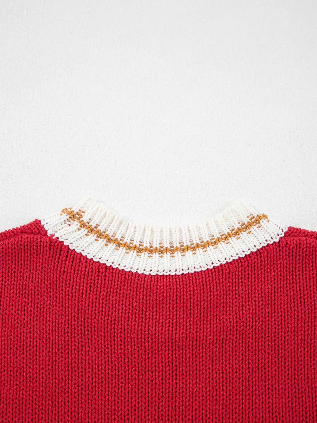 MERRY Contrast Edge Drop Shoulder Christmas Sweater-Krush Kandy, Women's Online Fashion Boutique Located in Phoenix, Arizona (Scottsdale Area)