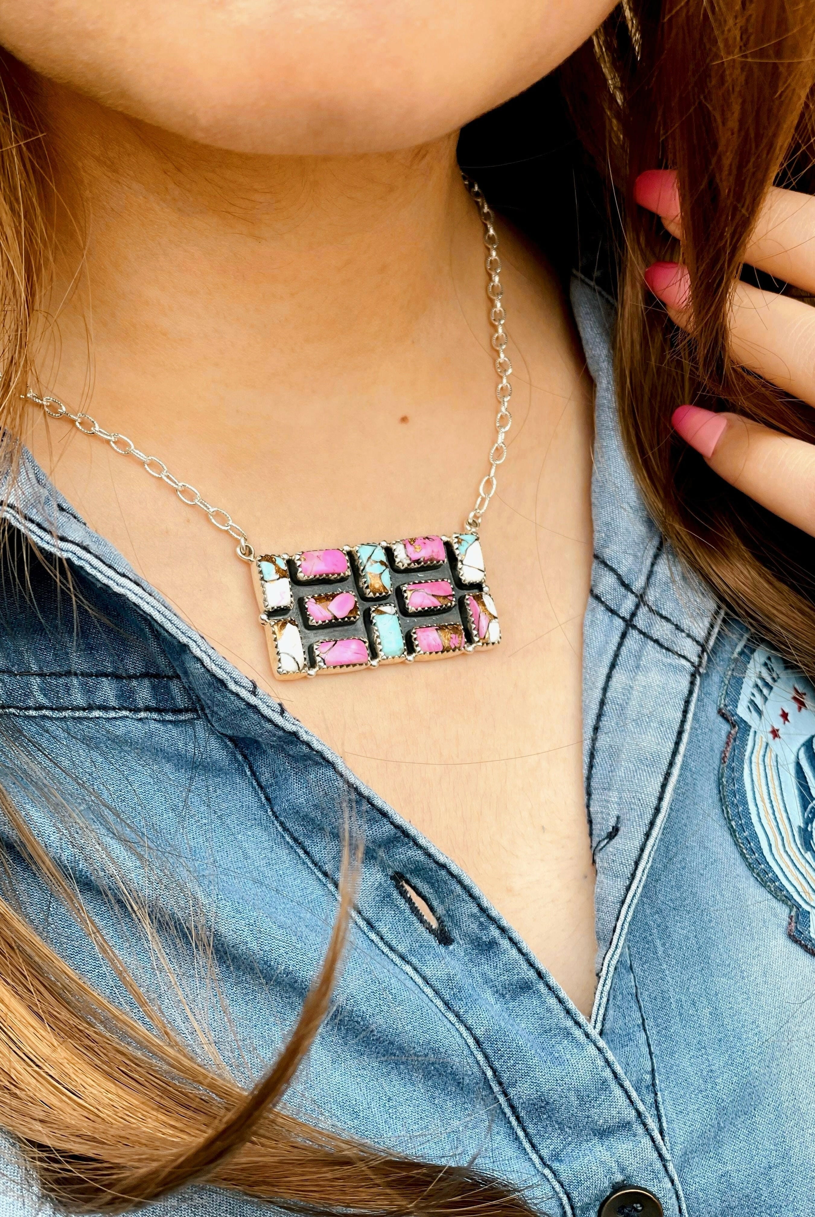 Cotton Candy Cluster Necklace no. 32-Necklaces-Krush Kandy, Women's Online Fashion Boutique Located in Phoenix, Arizona (Scottsdale Area)