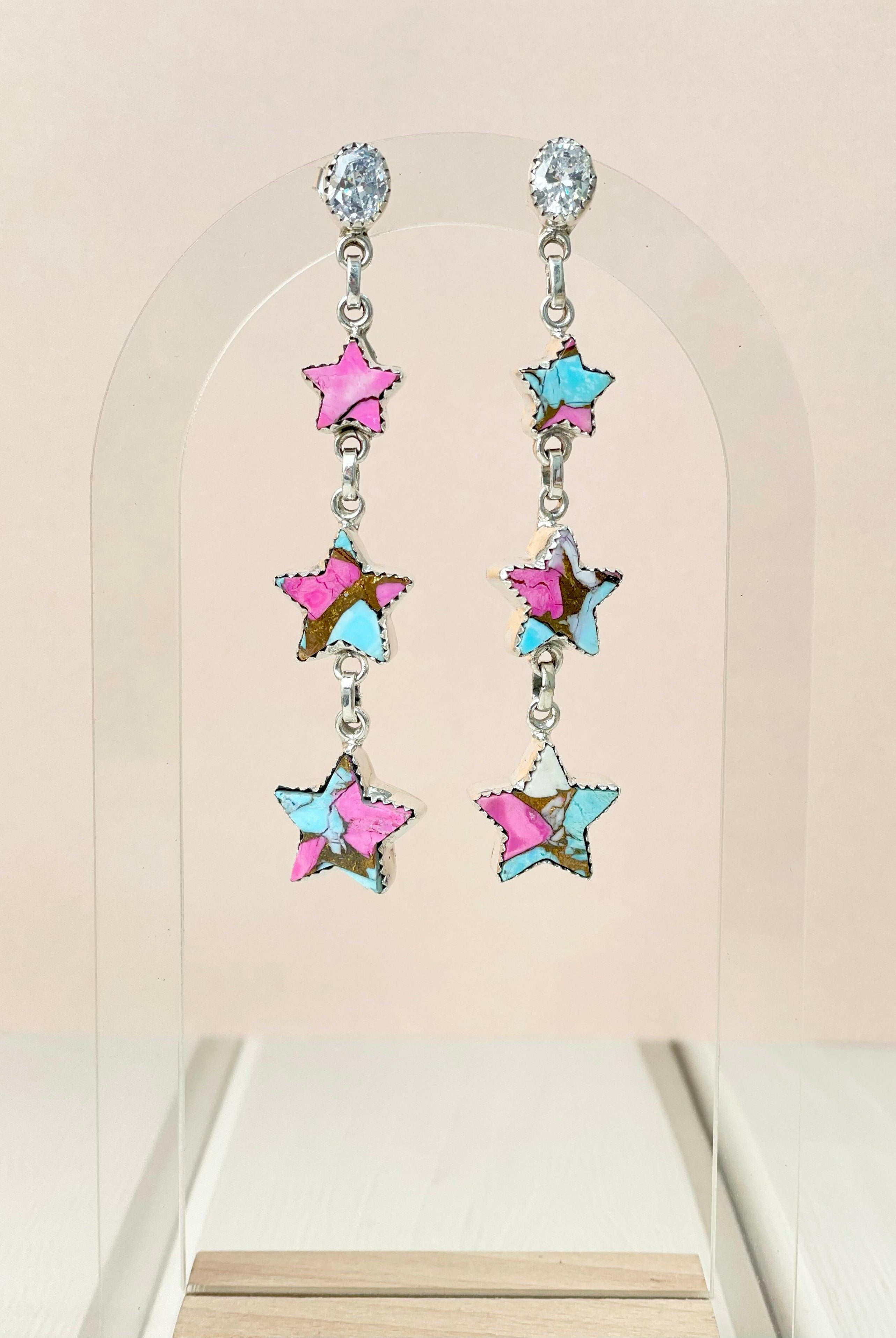 Shooting Star Cotton Candy Earrings-Earrings-Krush Kandy, Women's Online Fashion Boutique Located in Phoenix, Arizona (Scottsdale Area)