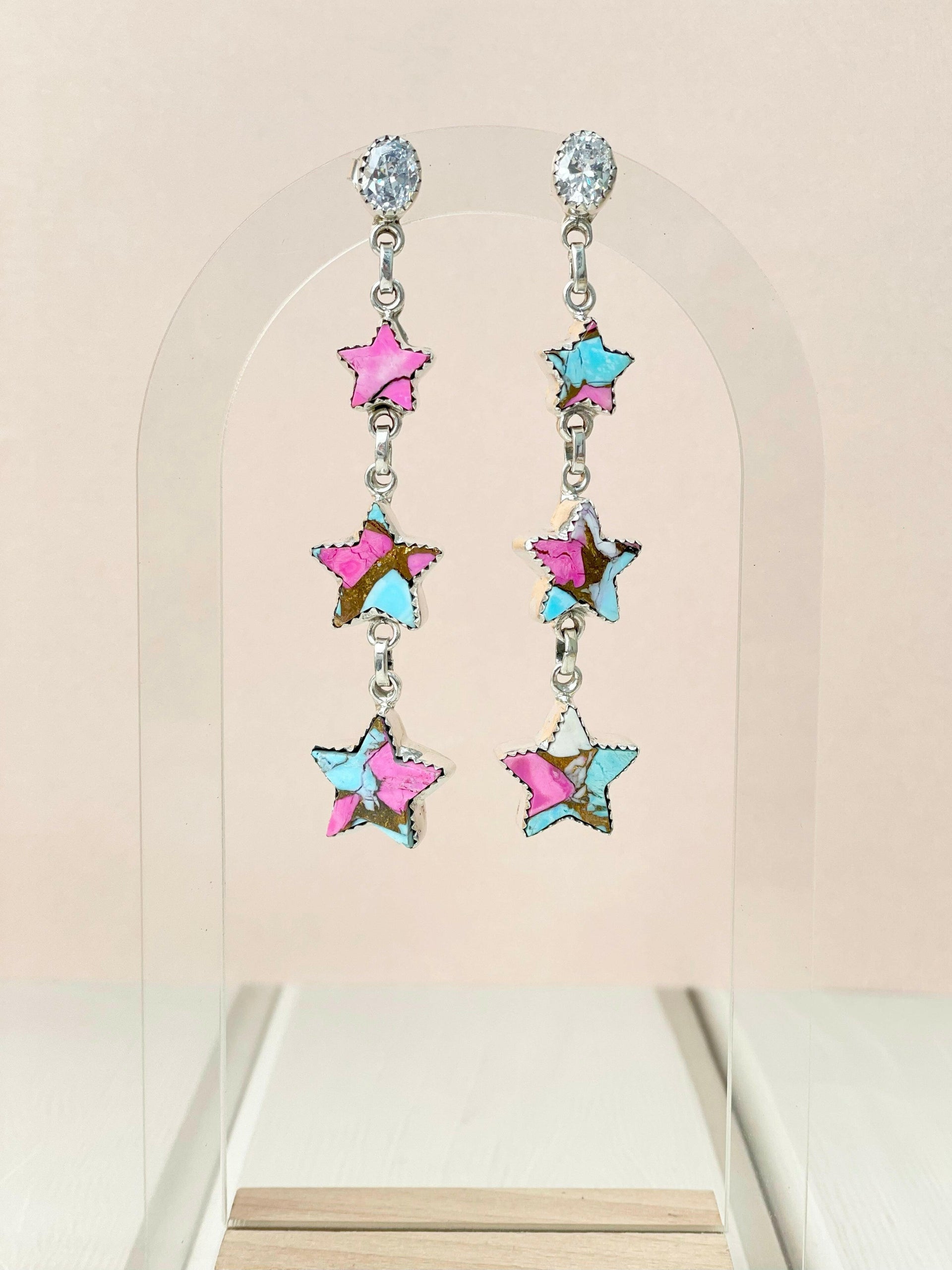 Shooting Star Cotton Candy Earrings-Earrings-Krush Kandy, Women's Online Fashion Boutique Located in Phoenix, Arizona (Scottsdale Area)