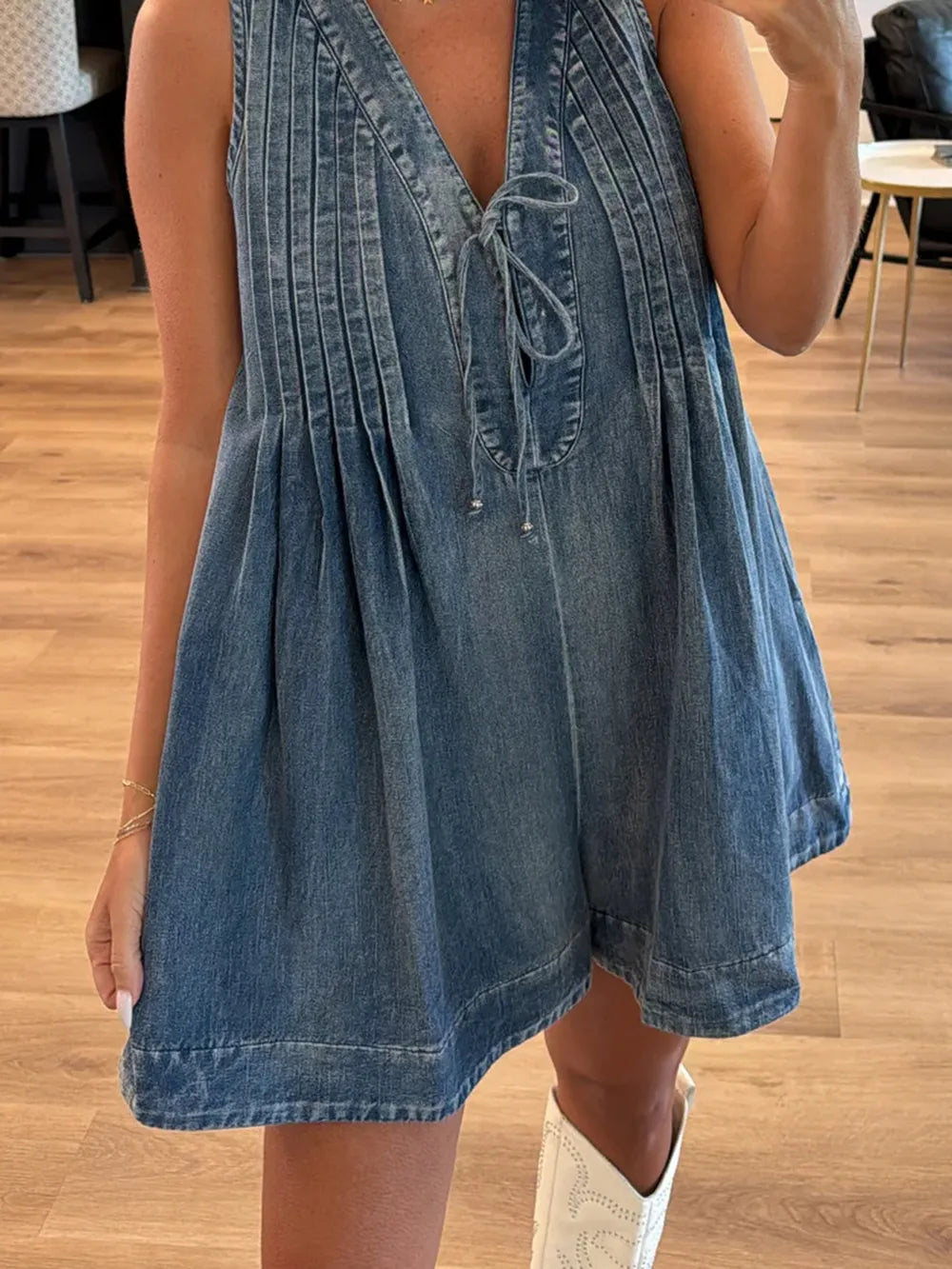 Tied Romper with Pockets-Jumpsuits & Rompers-Krush Kandy, Women's Online Fashion Boutique Located in Phoenix, Arizona (Scottsdale Area)