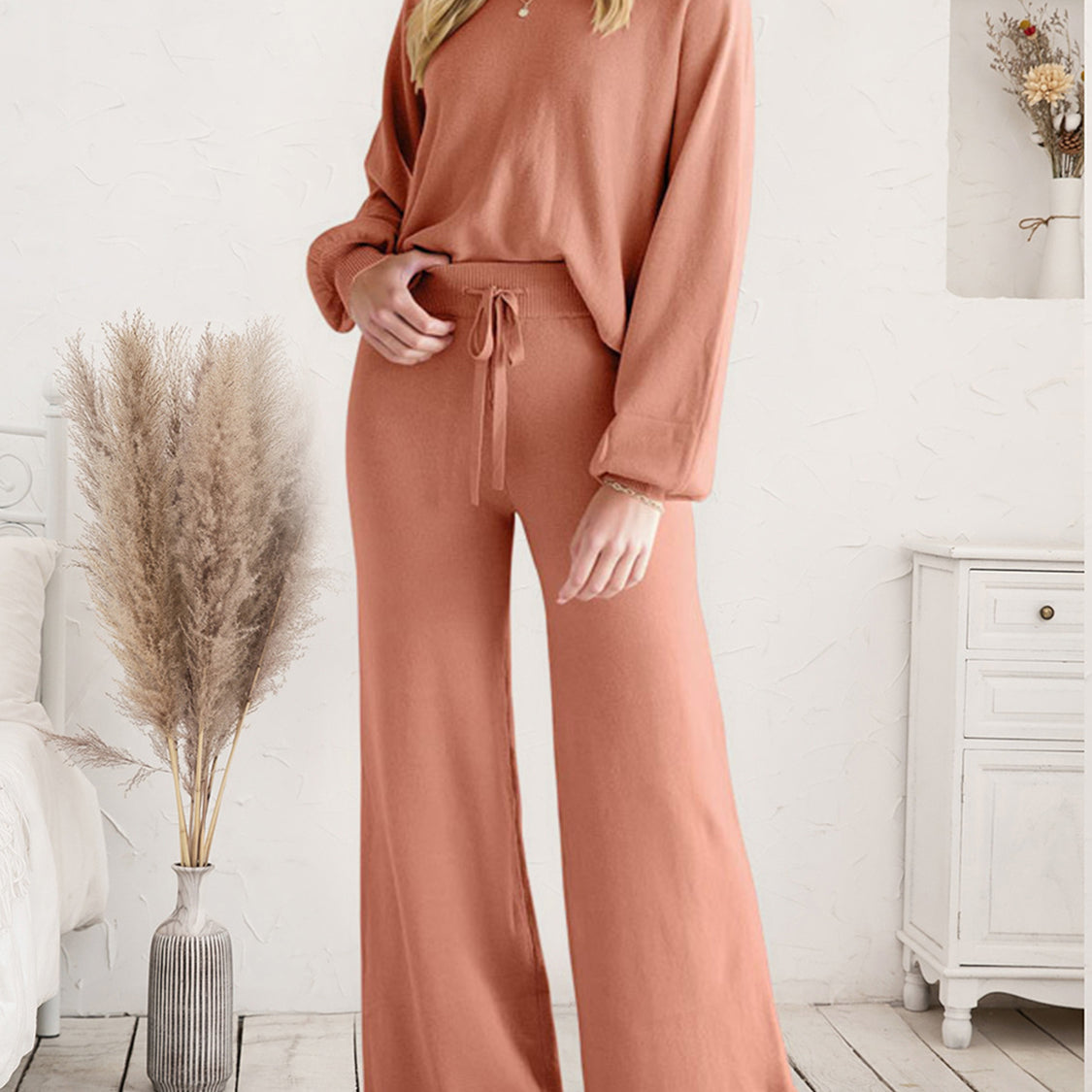 Long Sleeve Lounge Top and Drawstring Pants Set-Krush Kandy, Women's Online Fashion Boutique Located in Phoenix, Arizona (Scottsdale Area)