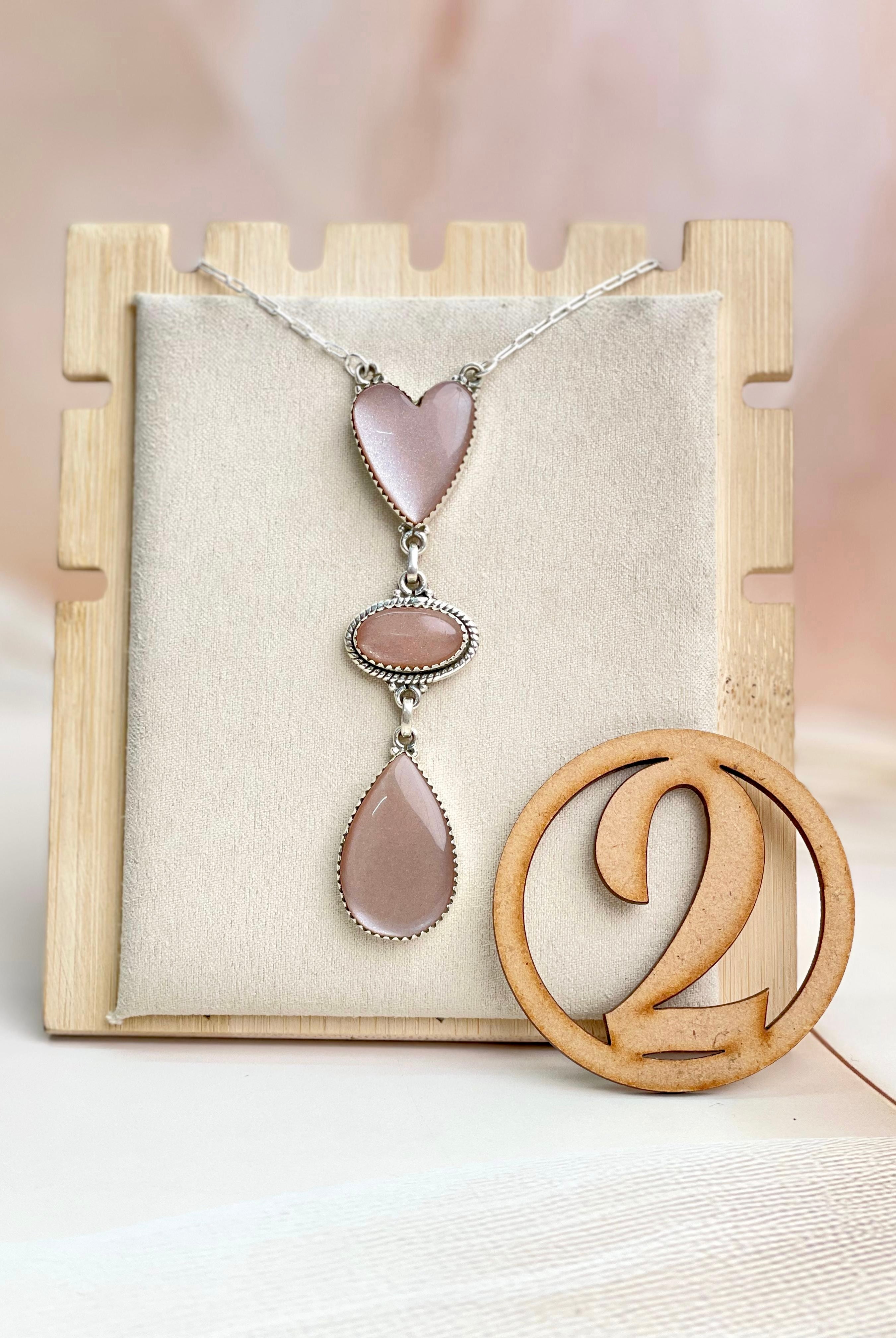 Sunstone 3 stone Necklace sno 34-Necklaces-Krush Kandy, Women's Online Fashion Boutique Located in Phoenix, Arizona (Scottsdale Area)