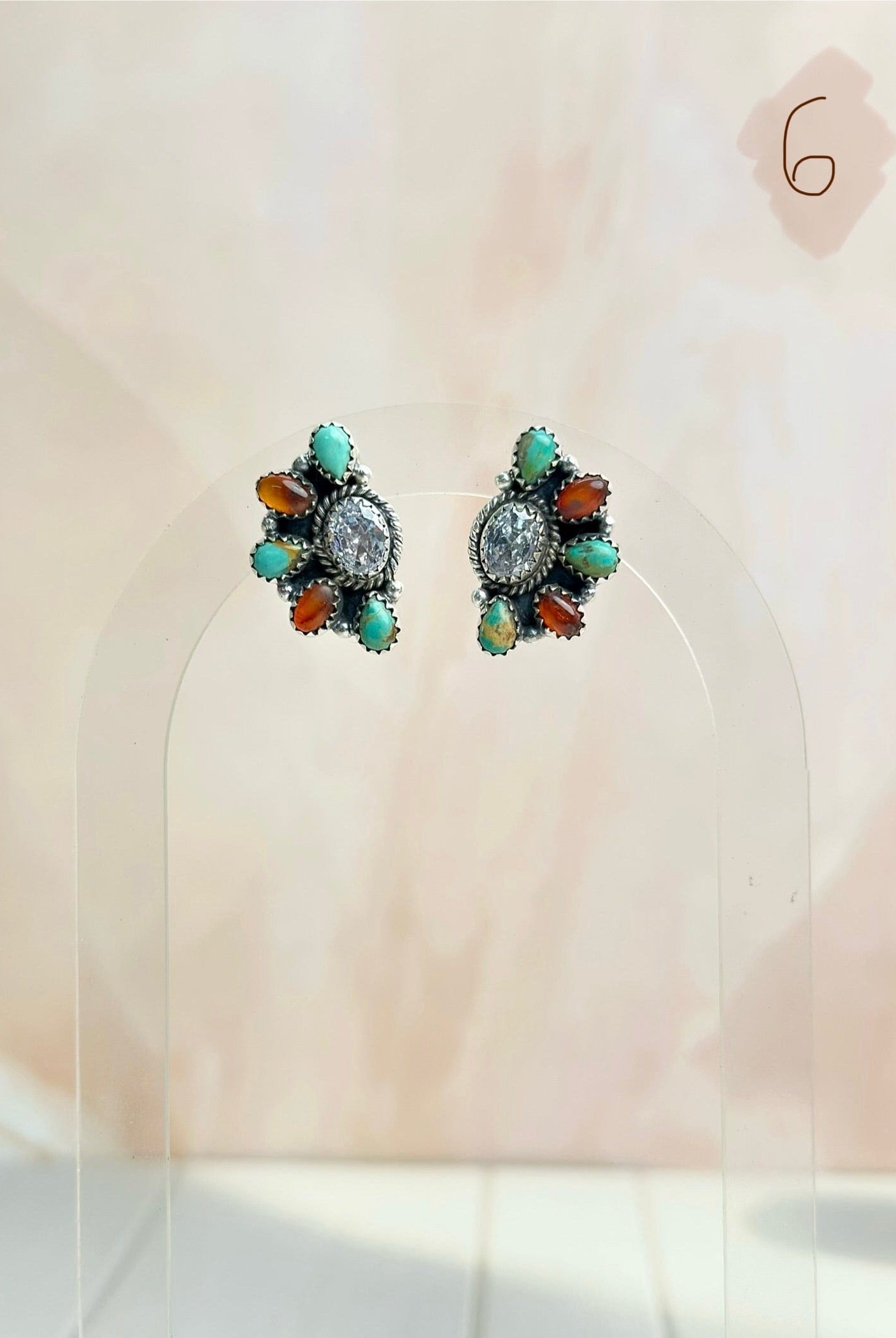 Amber, Turquoise & Crystal Boho Earrings-Earrings-Krush Kandy, Women's Online Fashion Boutique Located in Phoenix, Arizona (Scottsdale Area)