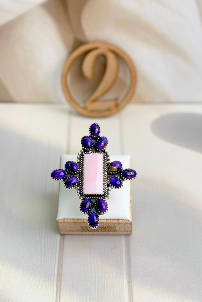 Pink Conch & Berry Dahlia Mama Cluster Rings-Rings-Krush Kandy, Women's Online Fashion Boutique Located in Phoenix, Arizona (Scottsdale Area)