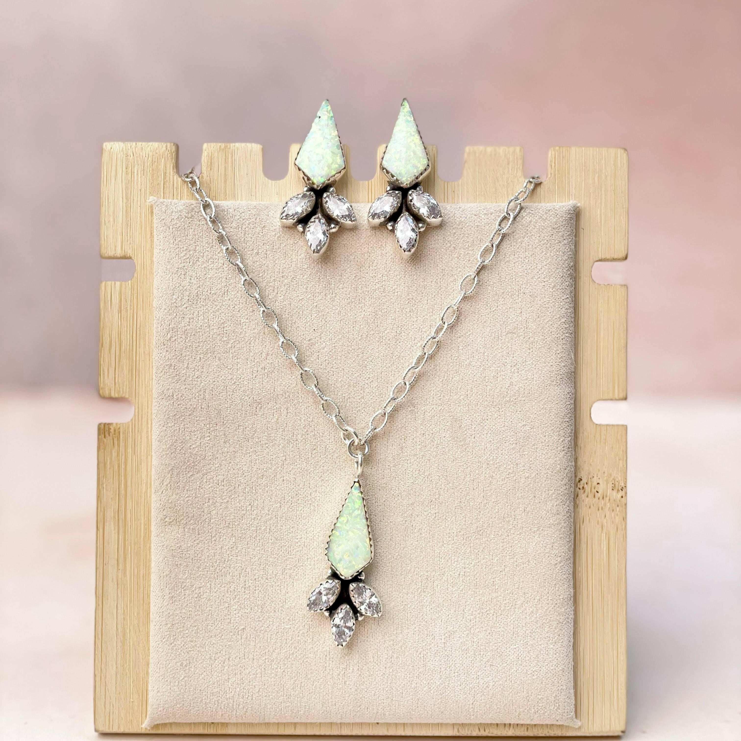 Multi Opal CZ Classy Sets-Necklaces-Krush Kandy, Women's Online Fashion Boutique Located in Phoenix, Arizona (Scottsdale Area)
