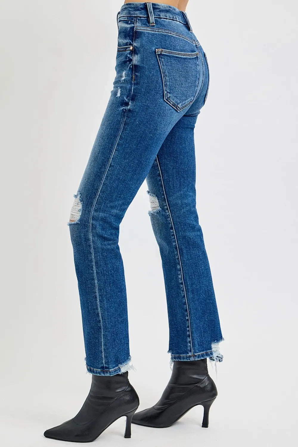 RISEN Full Size High Rise Distressed Crop Straight Jeans-Denim-Krush Kandy, Women's Online Fashion Boutique Located in Phoenix, Arizona (Scottsdale Area)