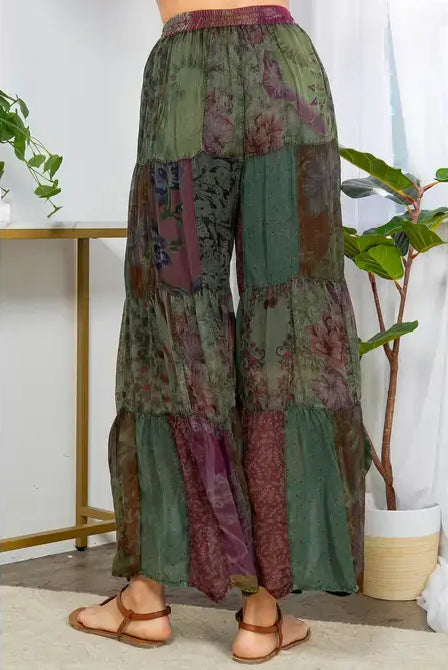 Boho Flared Patchwork Pants-Pants-Krush Kandy, Women's Online Fashion Boutique Located in Phoenix, Arizona (Scottsdale Area)
