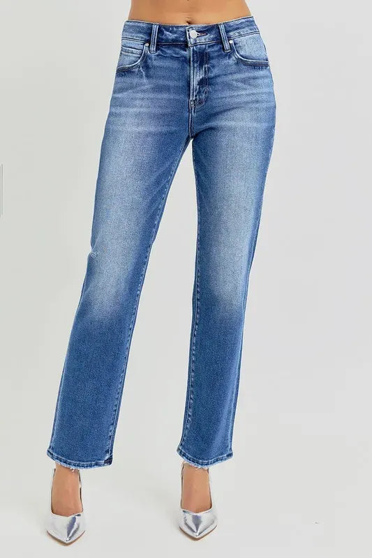 RISEN Mid Rise Ankle Tapered Jeans-Jeans-Krush Kandy, Women's Online Fashion Boutique Located in Phoenix, Arizona (Scottsdale Area)