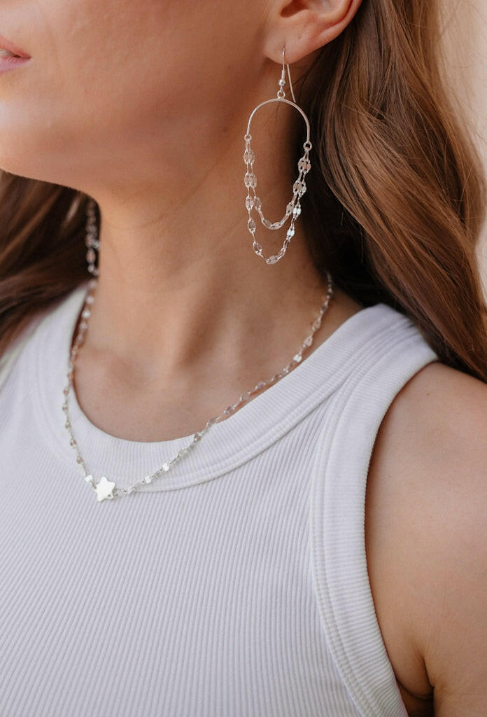 Solid Sterling Chain Earrings-Earrings-Krush Kandy, Women's Online Fashion Boutique Located in Phoenix, Arizona (Scottsdale Area)