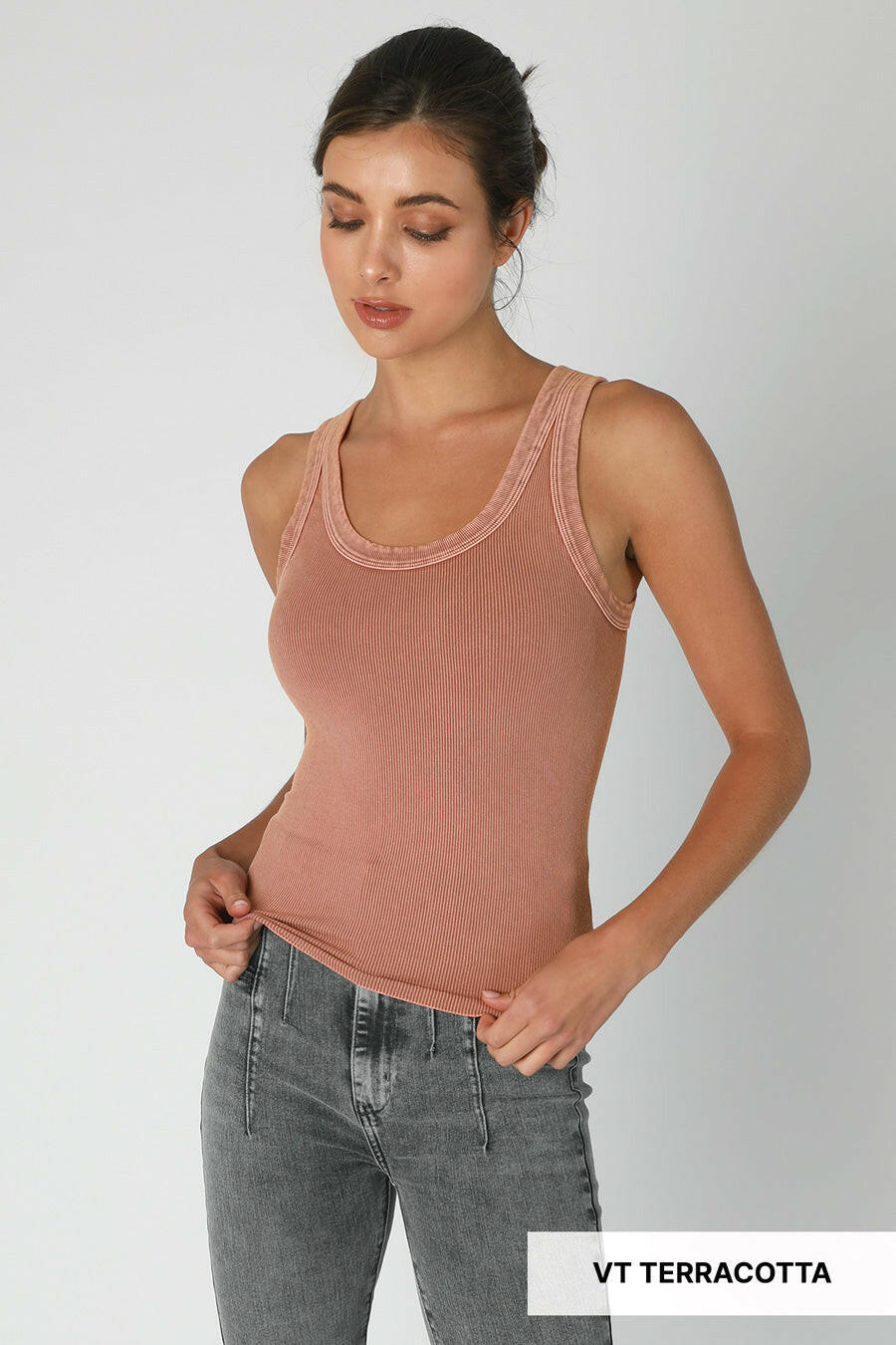 NIKI BIKKI Sway With Me Vintage Ribbed Tank-Tanks-Krush Kandy, Women's Online Fashion Boutique Located in Phoenix, Arizona (Scottsdale Area)