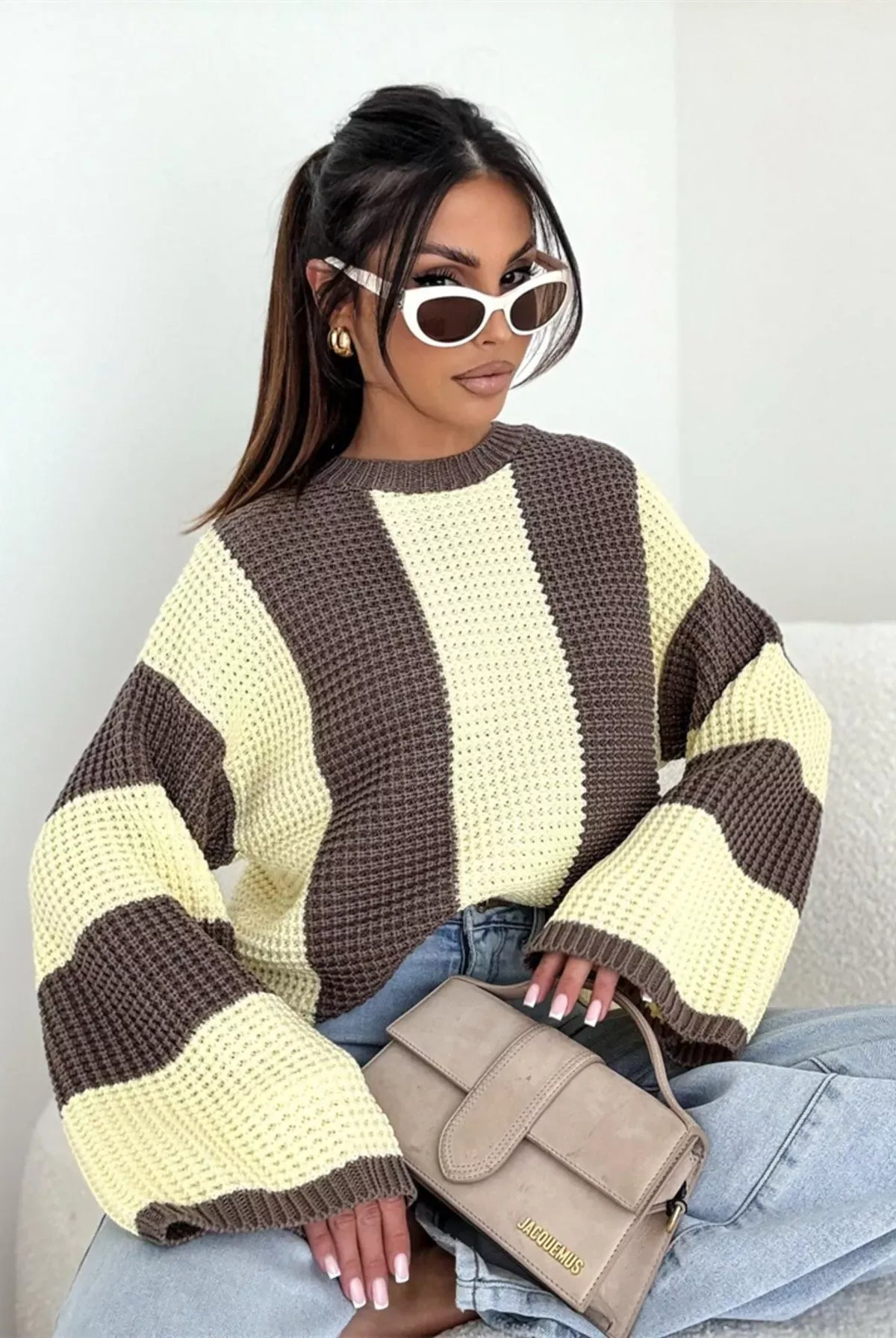Color Block Long Sleeve Sweater-Sweater-Krush Kandy, Women's Online Fashion Boutique Located in Phoenix, Arizona (Scottsdale Area)