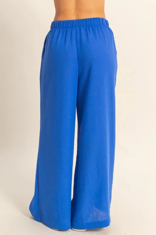 HYFVE Elasticized Waist Wide Leg Pants-PANTS-Krush Kandy, Women's Online Fashion Boutique Located in Phoenix, Arizona (Scottsdale Area)