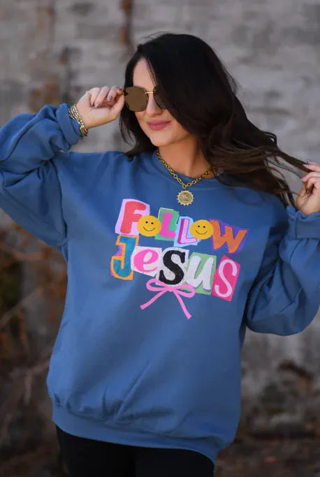 Follow Jesus Sweatshirt - MADE TO ORDER-Graphic Tees-Krush Kandy, Women's Online Fashion Boutique Located in Phoenix, Arizona (Scottsdale Area)