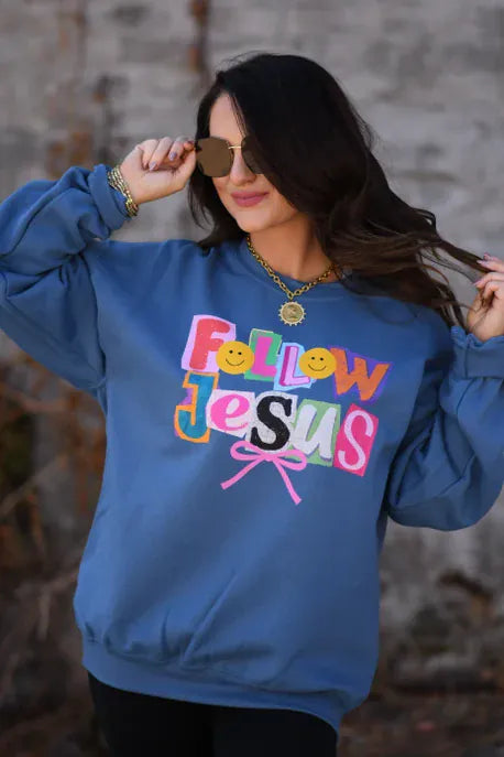 Follow Jesus Sweatshirt - MADE TO ORDER-Graphic Tees-Krush Kandy, Women's Online Fashion Boutique Located in Phoenix, Arizona (Scottsdale Area)